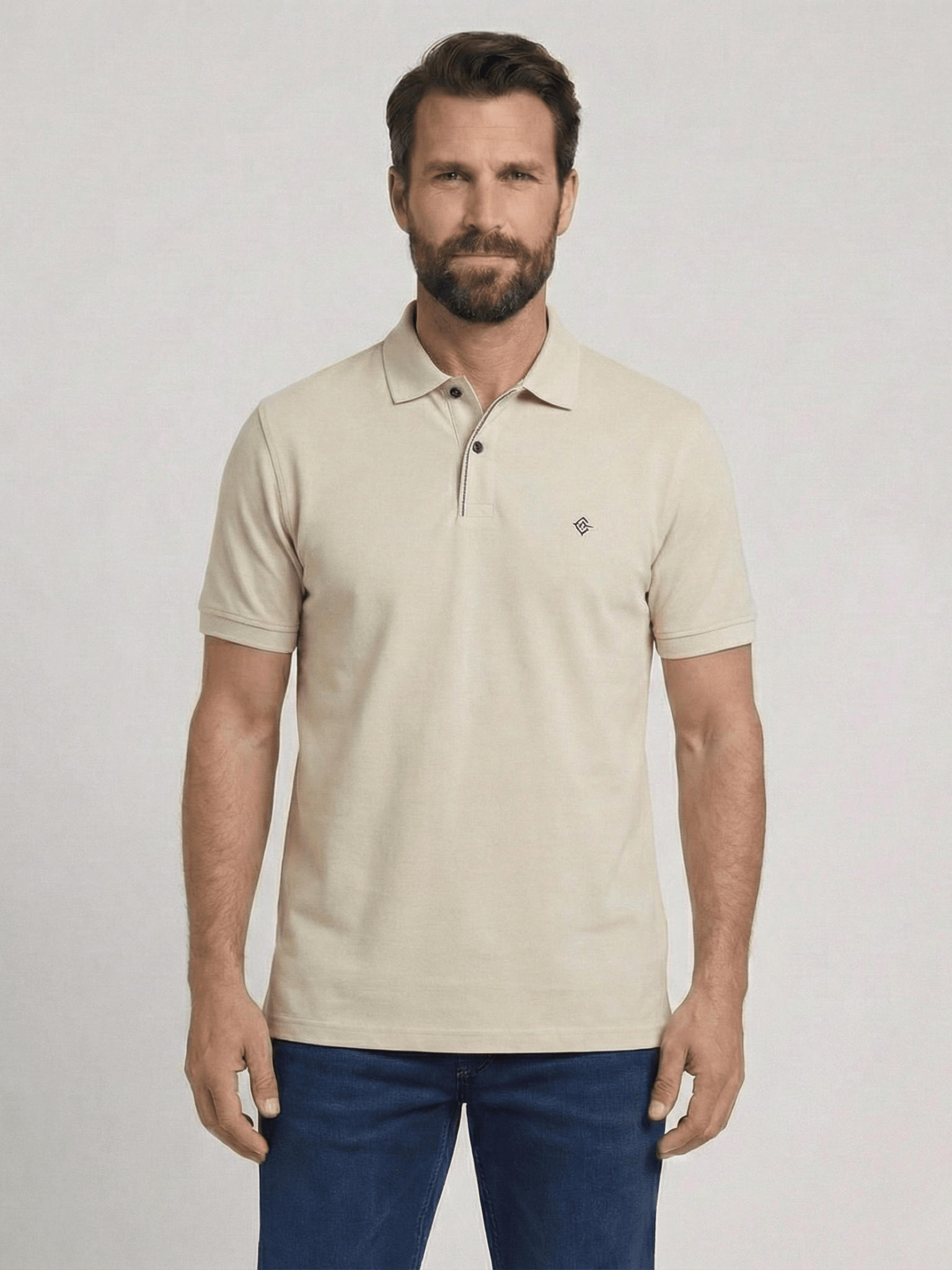 004470 - 002 Polo ecru/beige - Castelijn mode