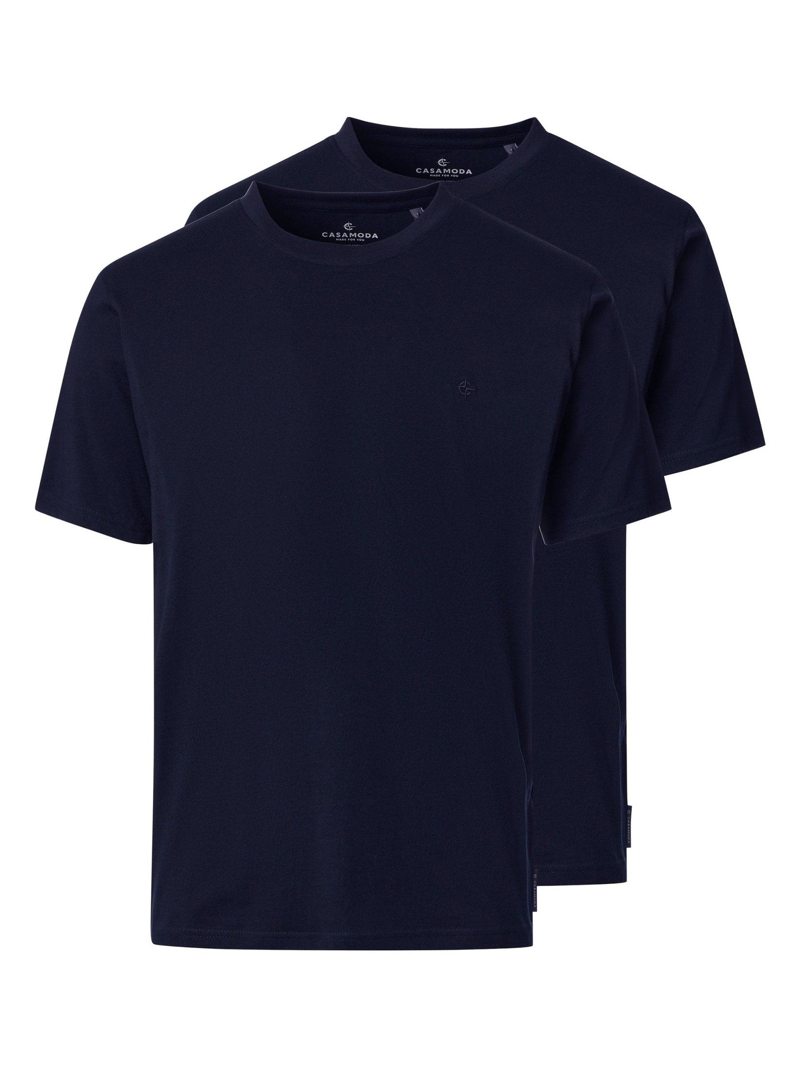 092500 - 105 T-shirt blauw 2 stuks ronde hals - Castelijn mode