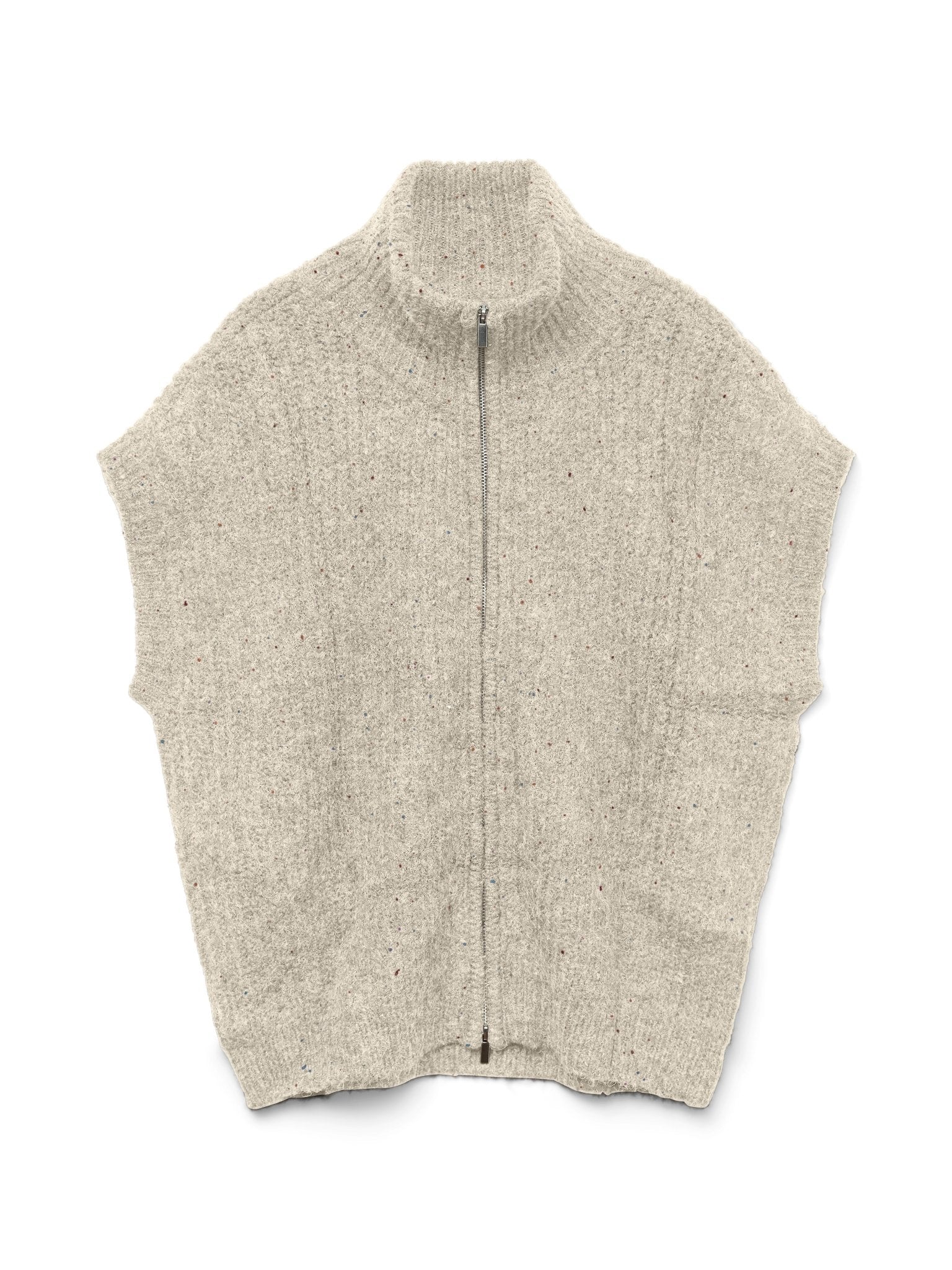 10332143 - Beige VMSALTY HIGHNECK ZIPPER VEST - Castelijn mode