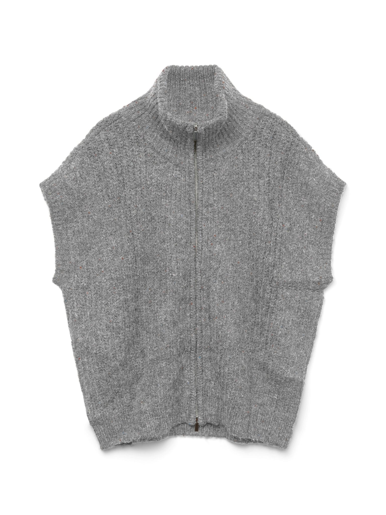 10332143 - Grijs VMSALTY HIGHNECK ZIPPER VEST - Castelijn mode