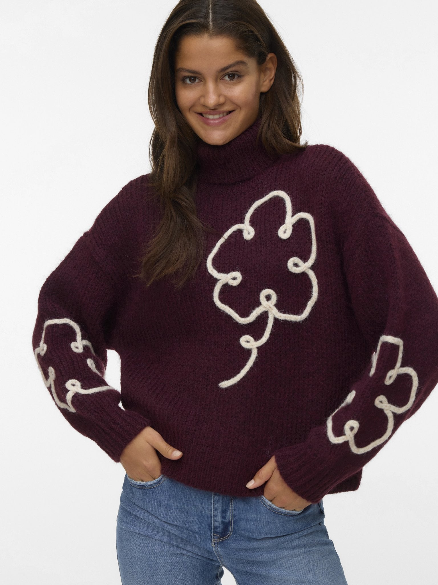 10335036 - Bordeaux VMFATIMA LS ROLLNECK PULLOVER - Castelijn mode