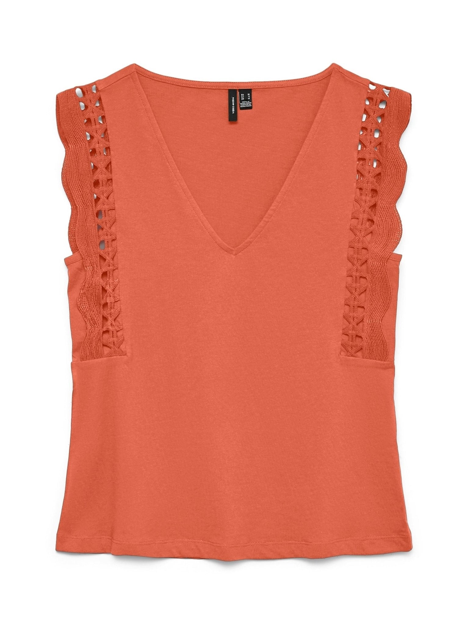 10339862 VMGabby Top Oranje V - Hals - Castelijn mode