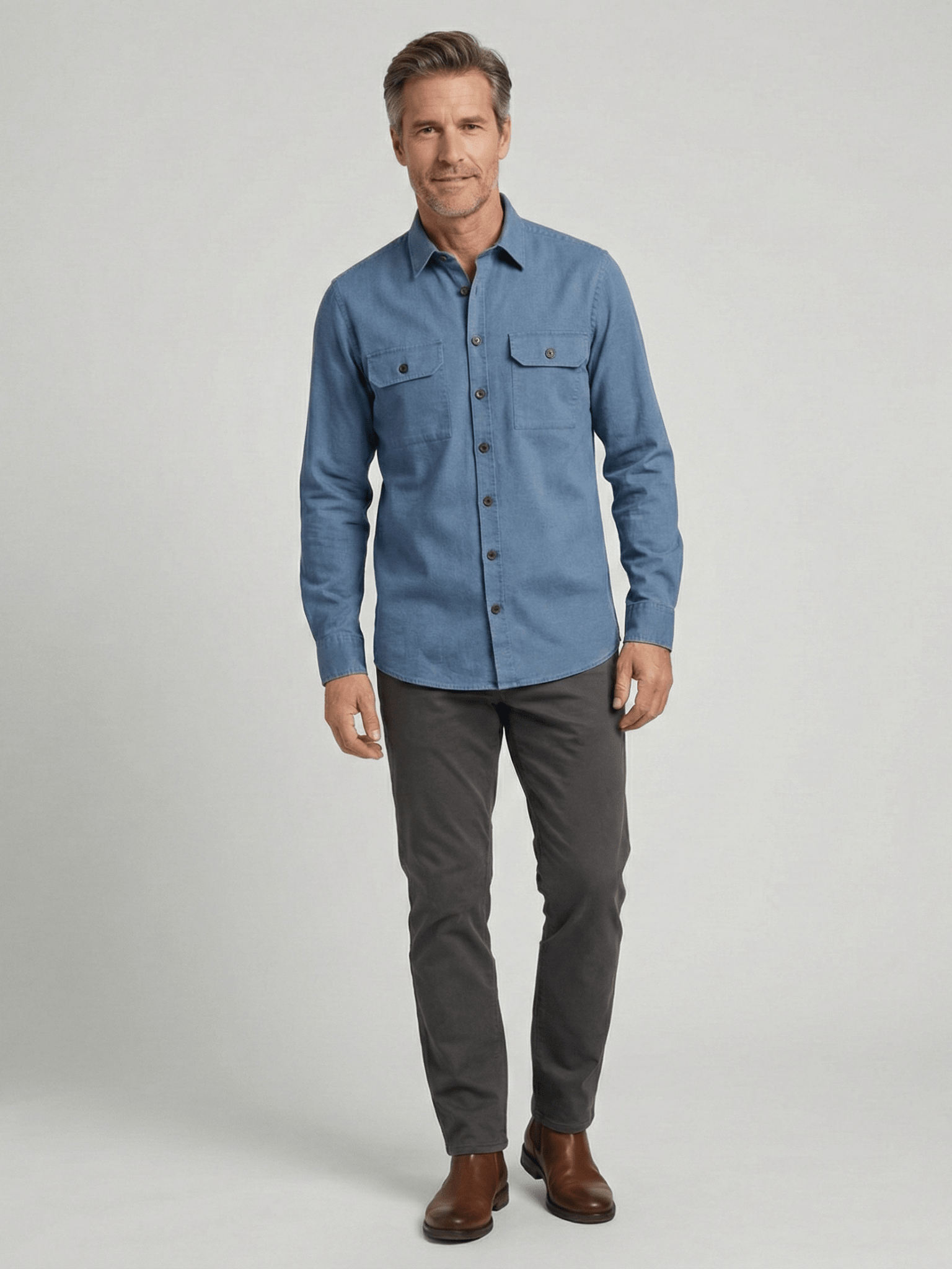 126130420 - 101 Overshirt jeansblauw - Castelijn mode