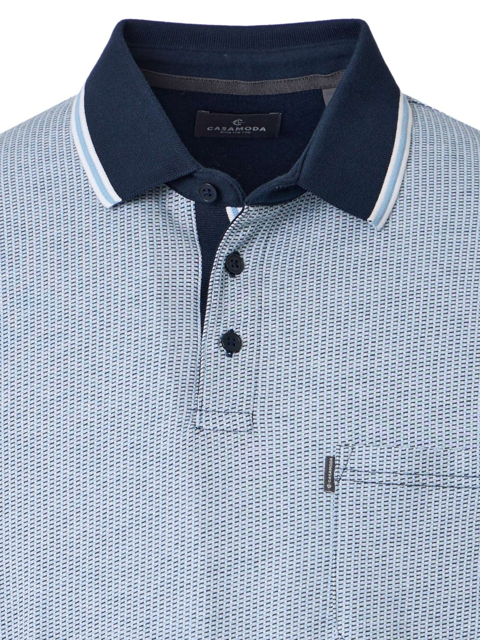 126320131 - 118 Polo blauw Fijne Streep - Castelijn mode