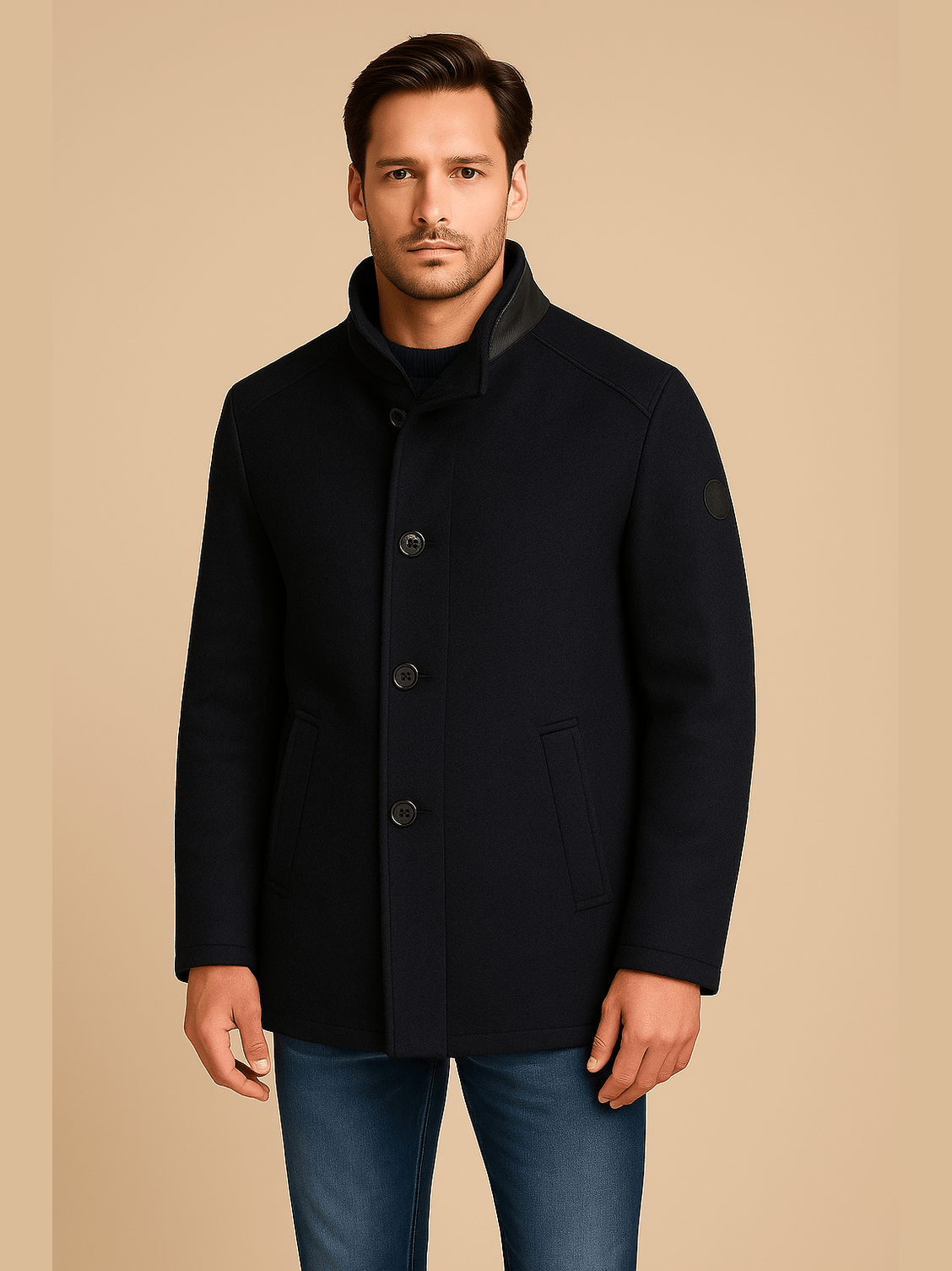 21807.3 Wooddown Wool Coat 799 Navy - Castelijn mode