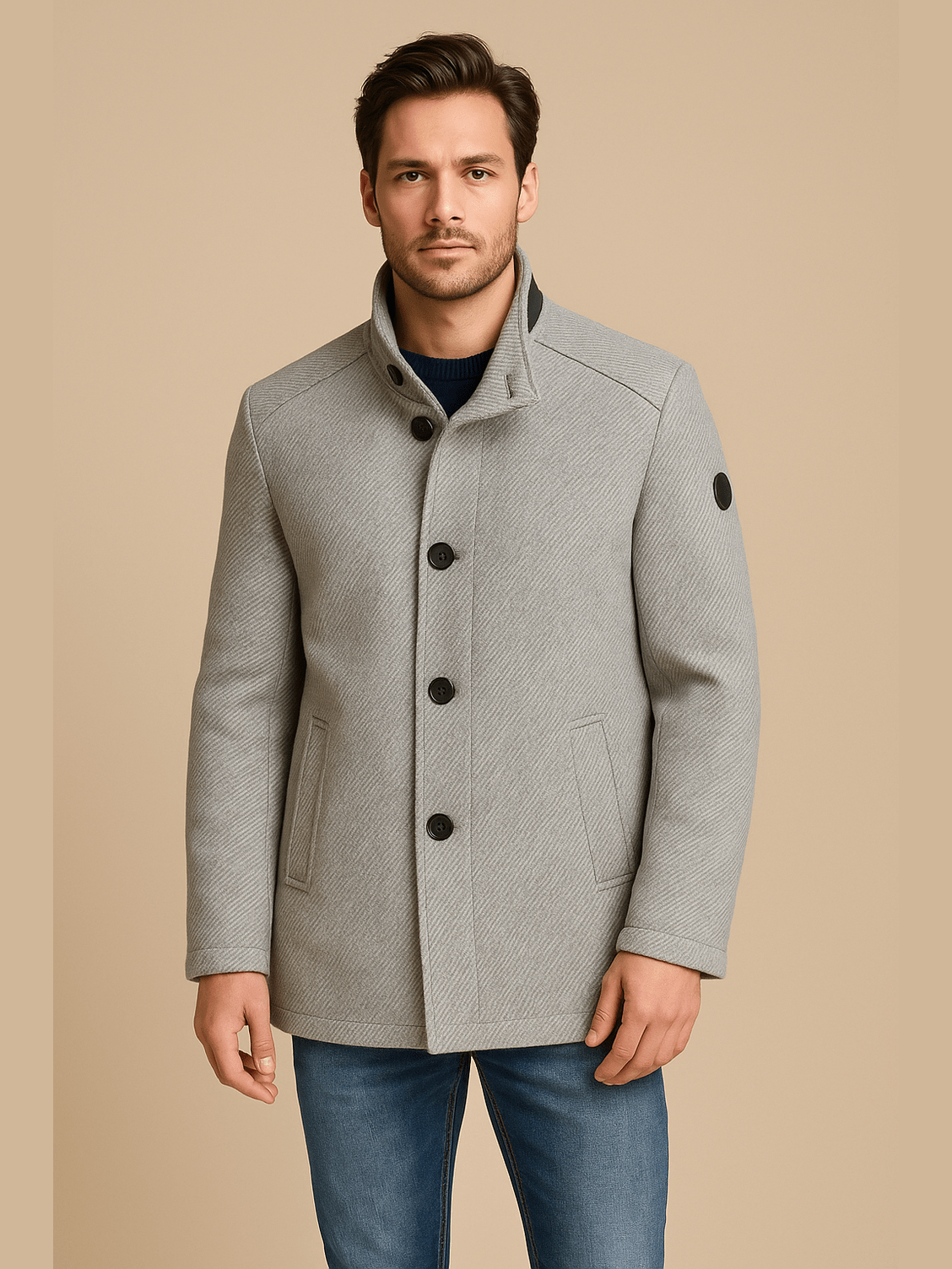 21807.3 Wooddown Wool Coat 911 Light Grey - Castelijn mode