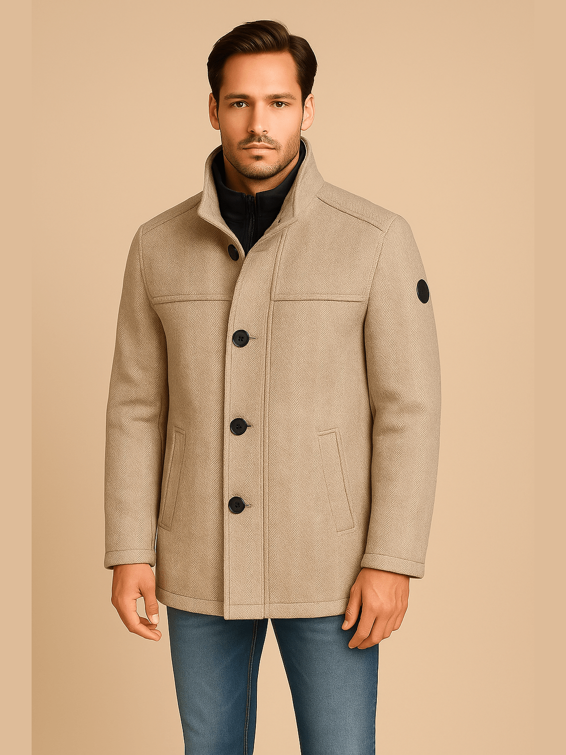 21955 Textile jacket 146 Sesame - Castelijn mode