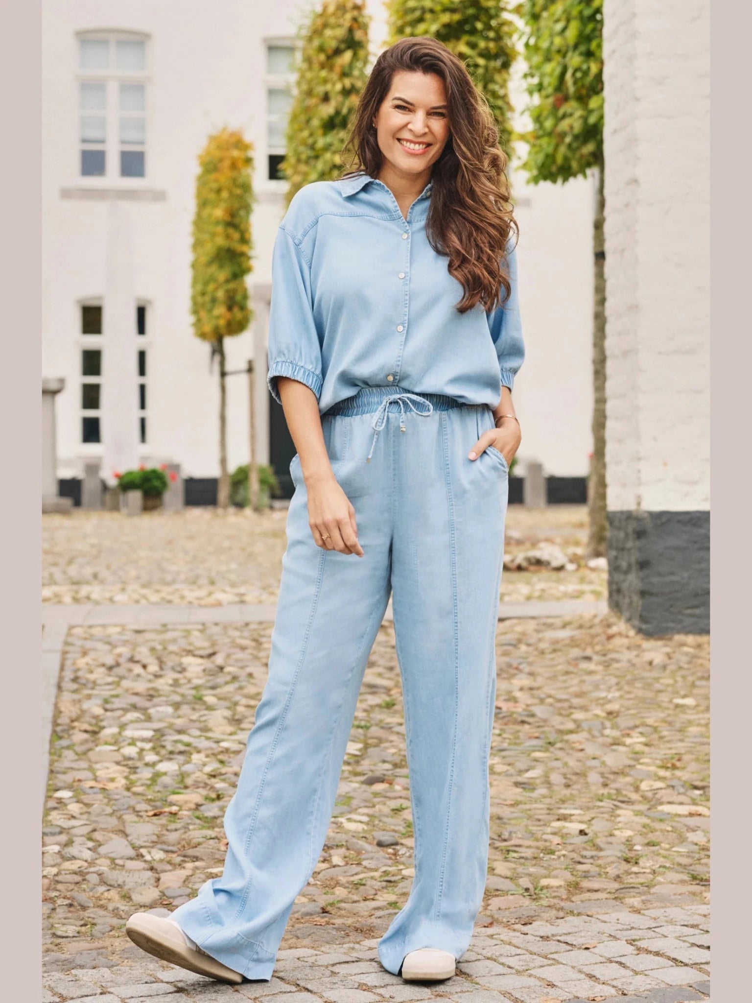 261Maaike Blouse Licht denim - Castelijn mode