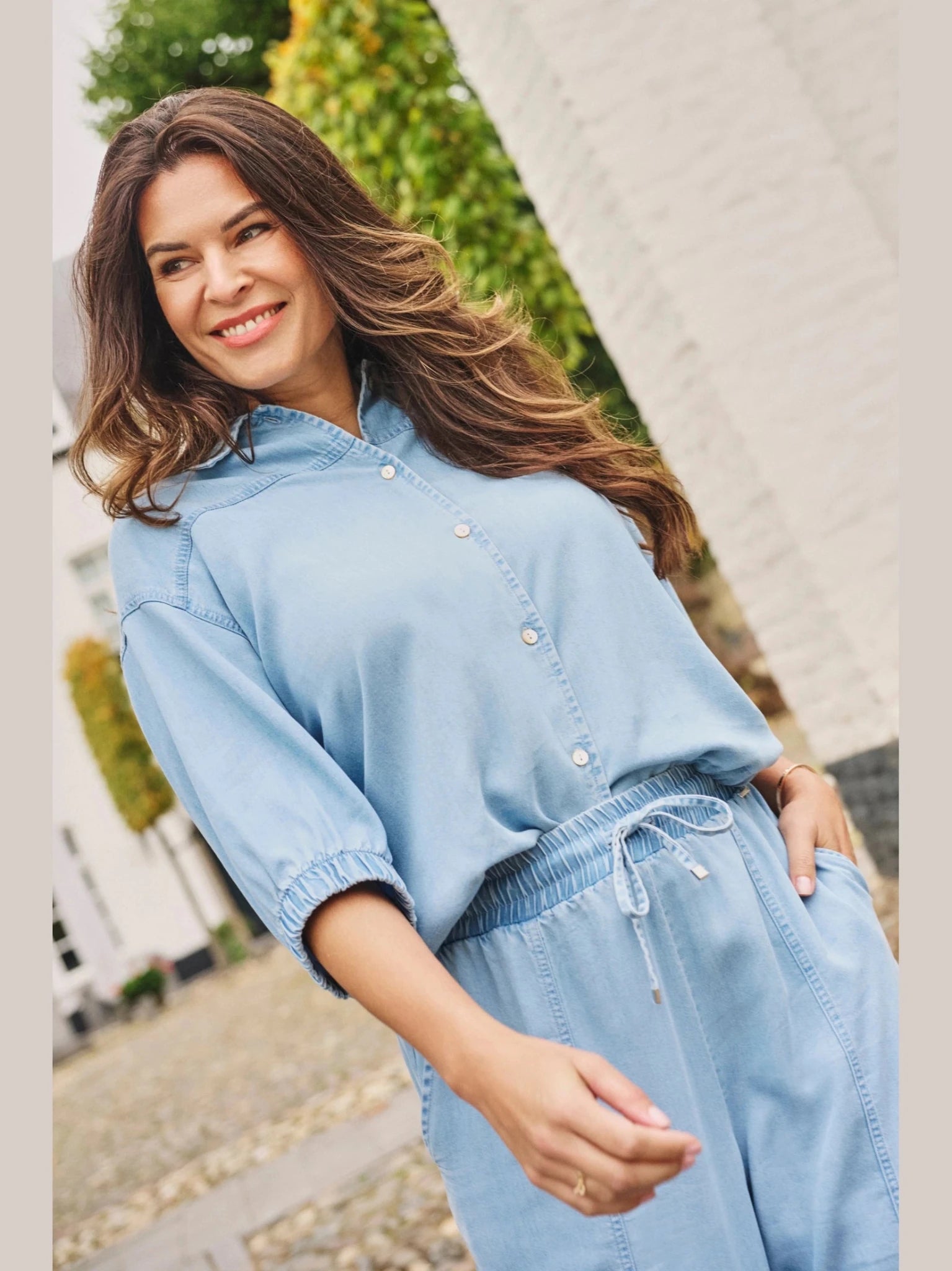 261Maaike Blouse Licht denim - Castelijn mode