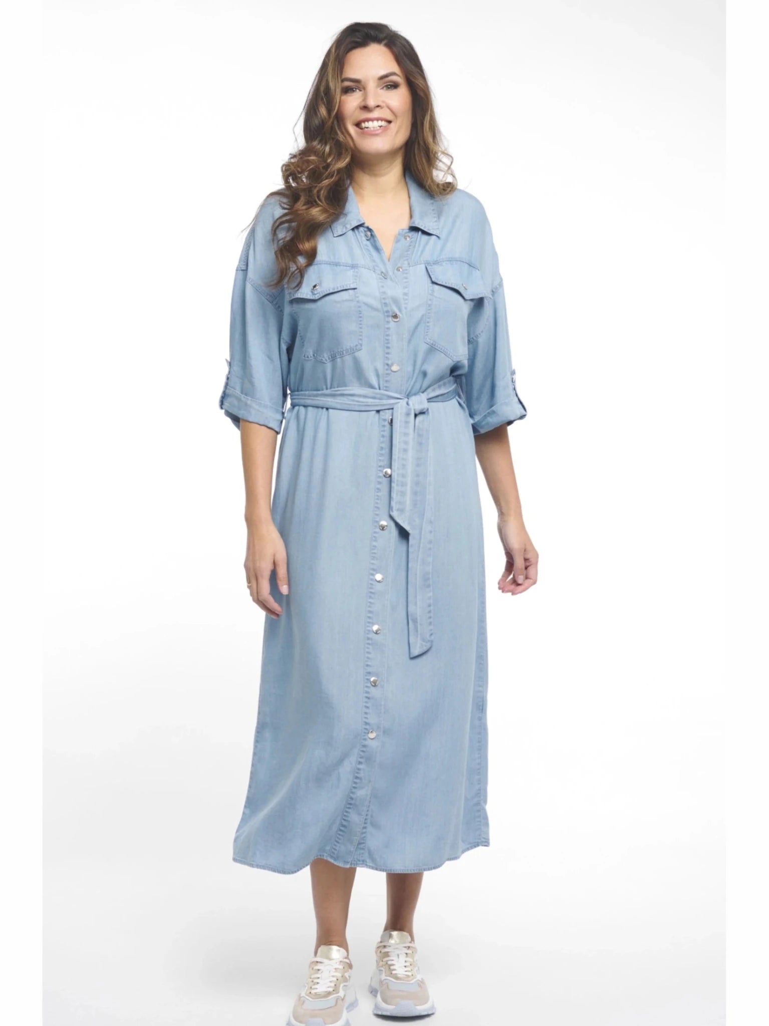 261Roos Jurk licht denim - Castelijn mode