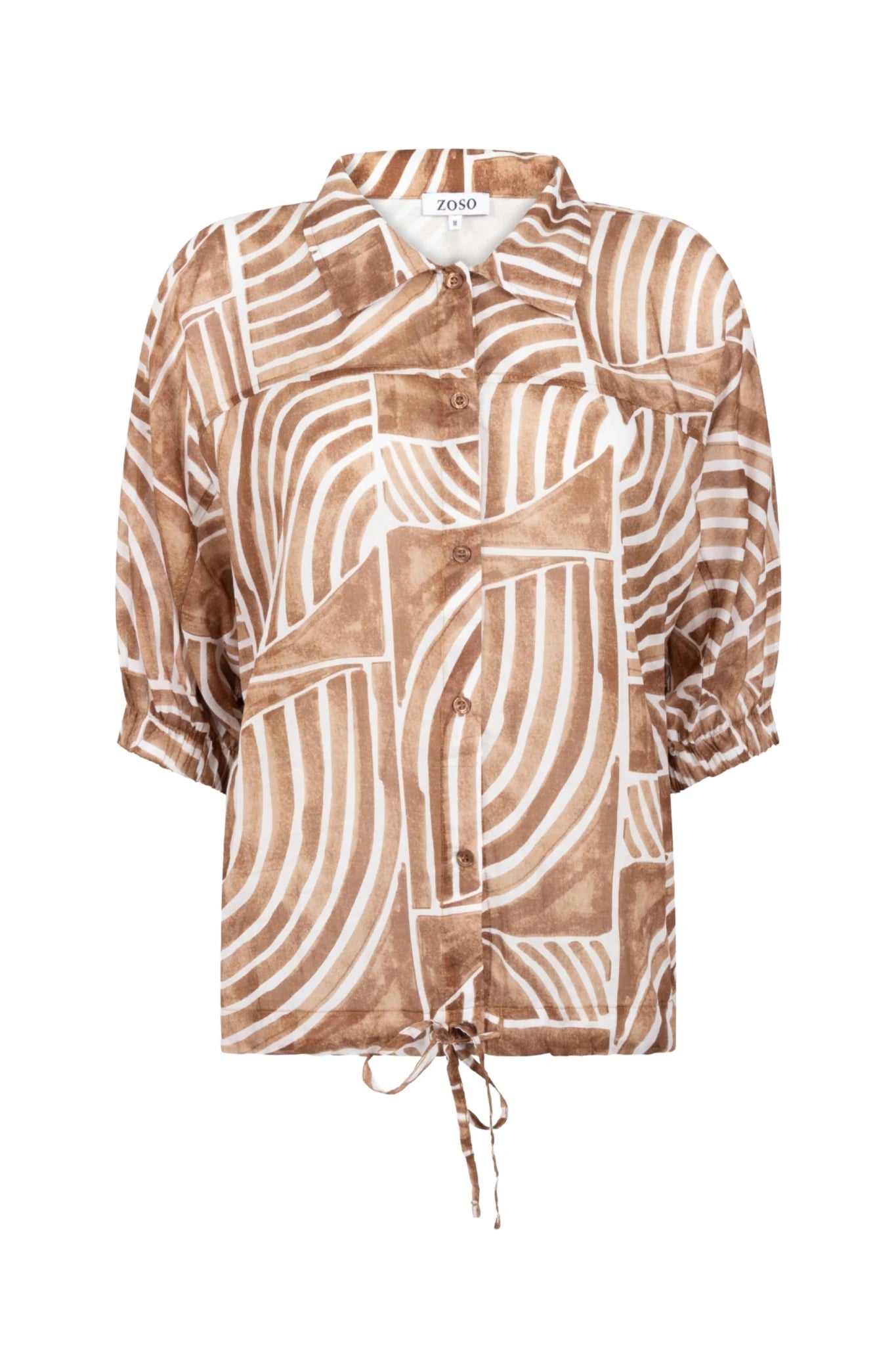 262Coline Blouse Katoen Camel Print - Castelijn mode
