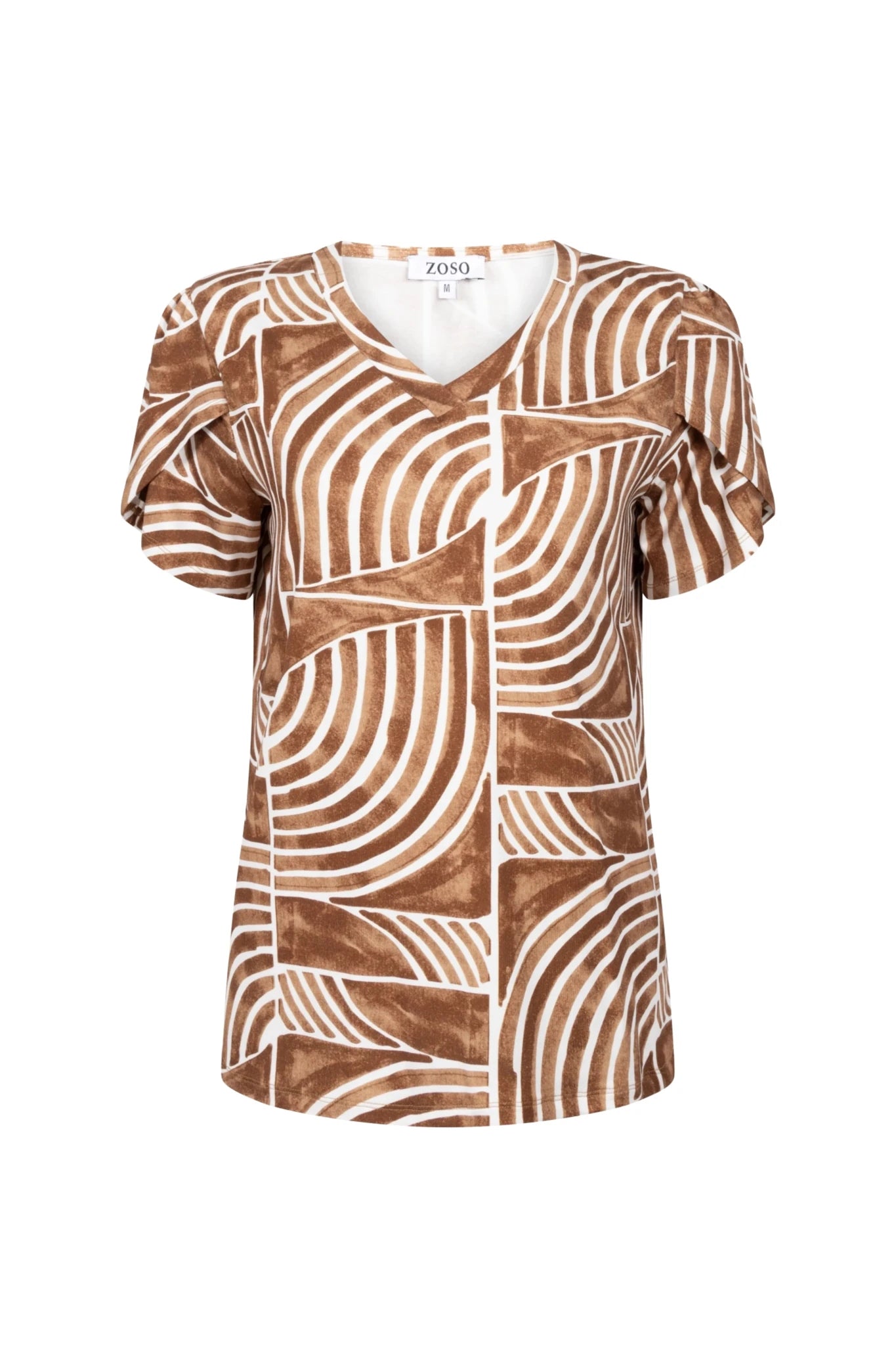 262Dorien Top Camel Print Zomer - Castelijn mode