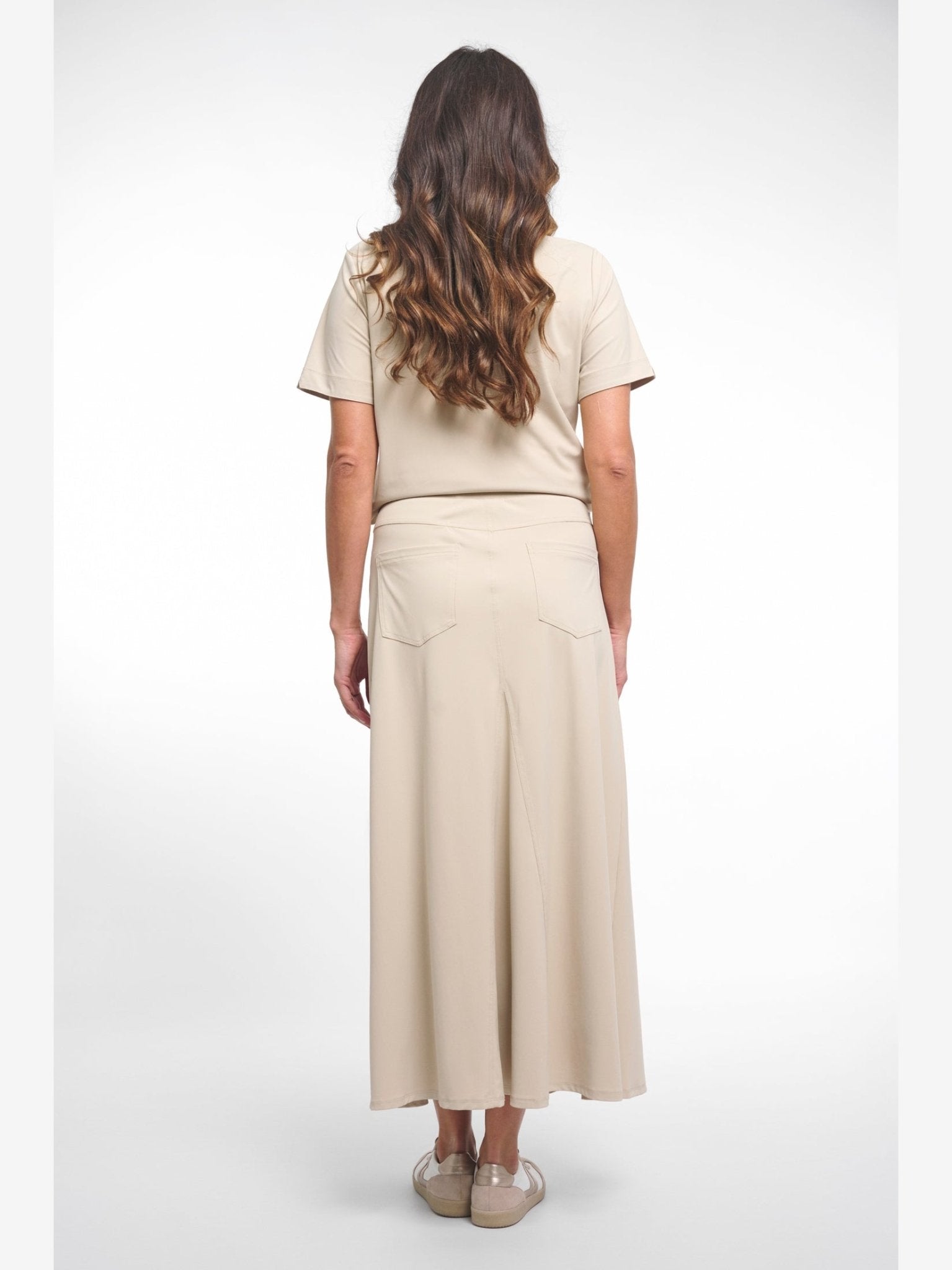 262Helena Rok Beige Stretch - Castelijn mode