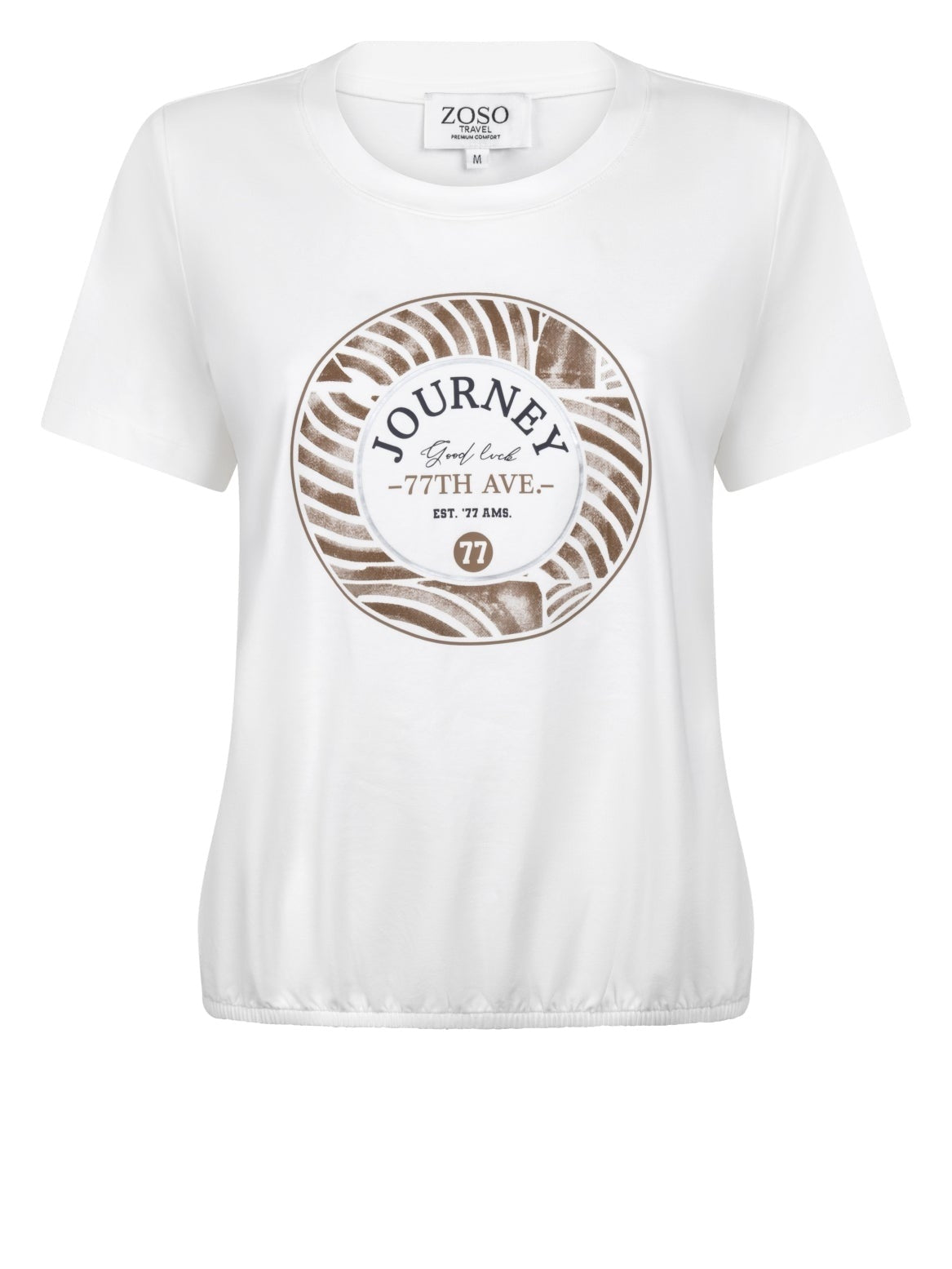 262Journey T-shirt Print Wit Camel - Castelijn mode