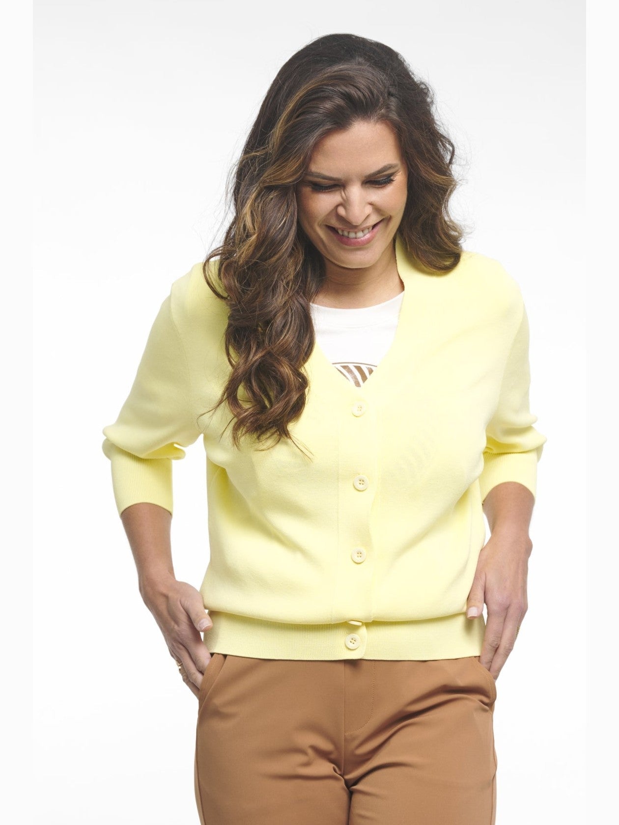 262Verona Vest Geel Stretch - Castelijn mode