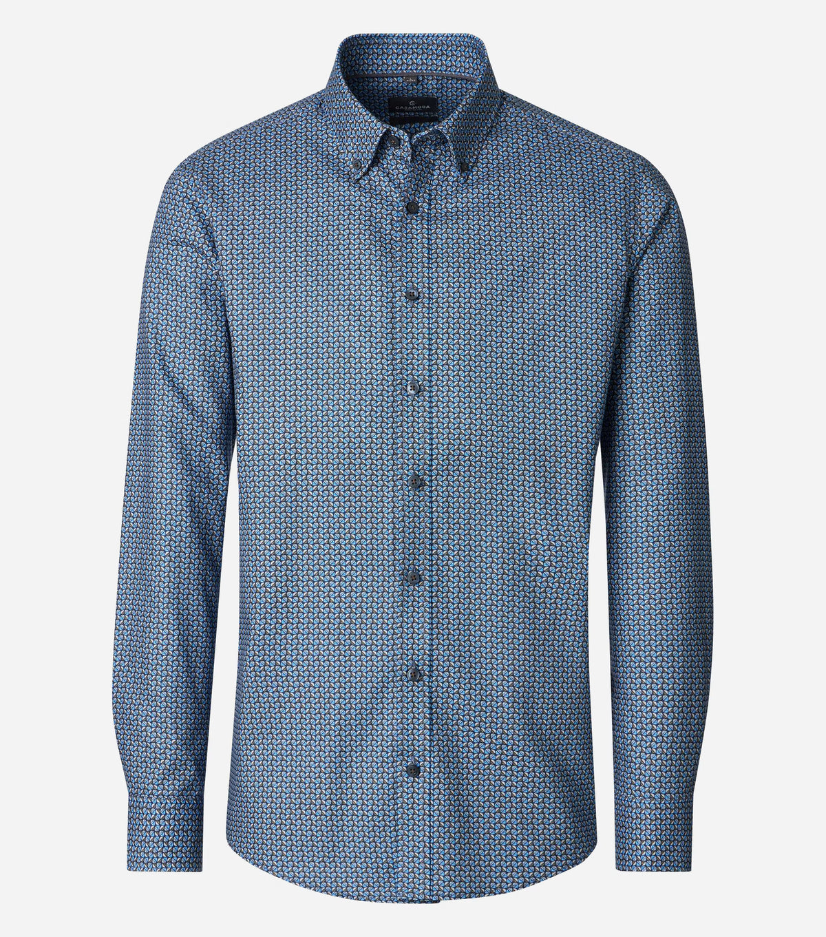 Overhemd Button Down Print Blauw