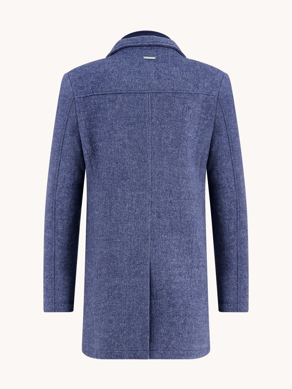 32.165 600 Classic blue Funnel neck coat - Castelijn mode