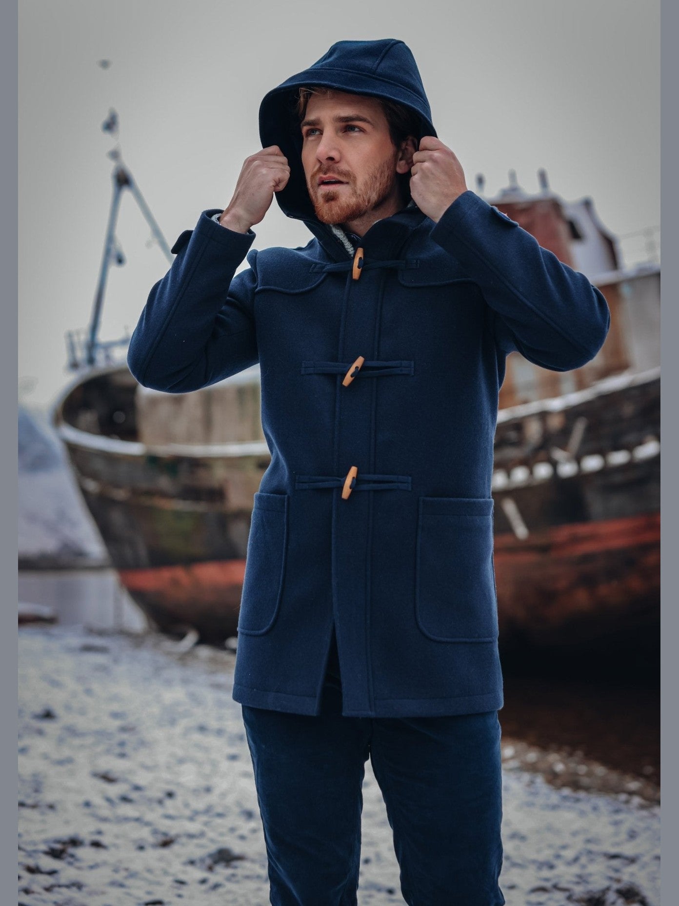 32.167 604 Navy Duffle coat - Castelijn mode