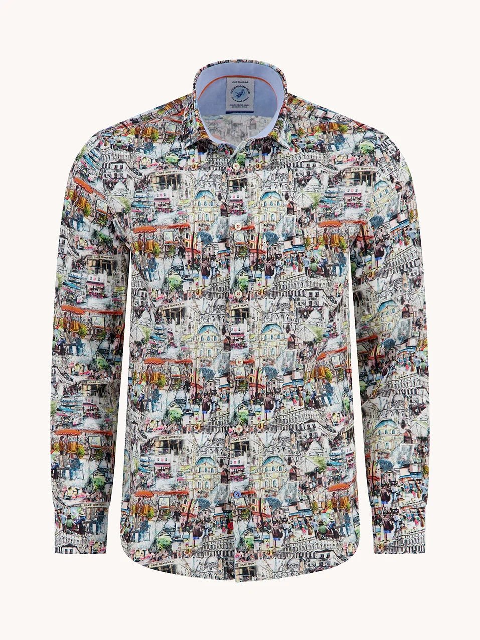 33.006 Overhemd met schets print - Castelijn mode