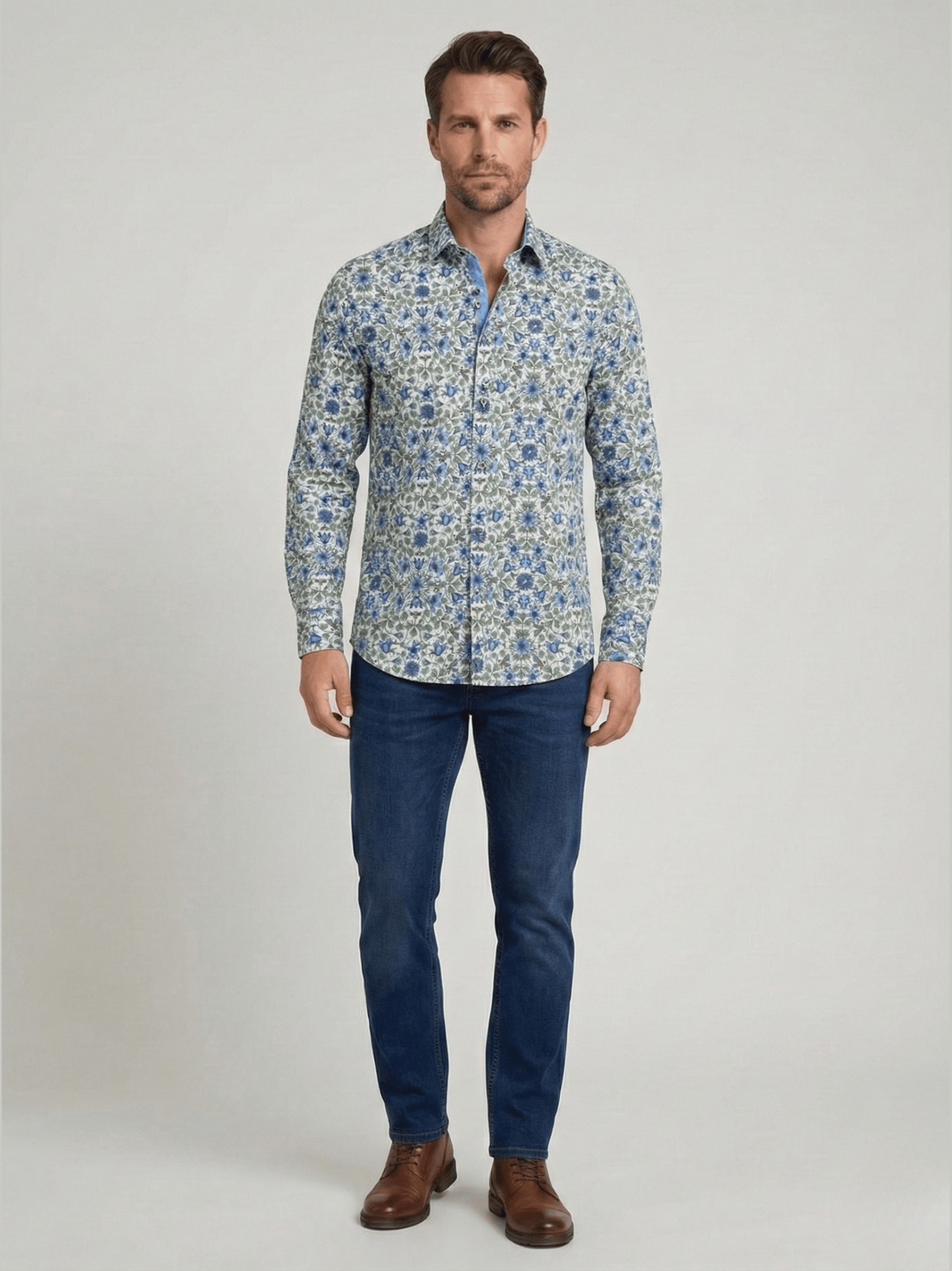 33.007 Overhemd met lente print - Castelijn mode