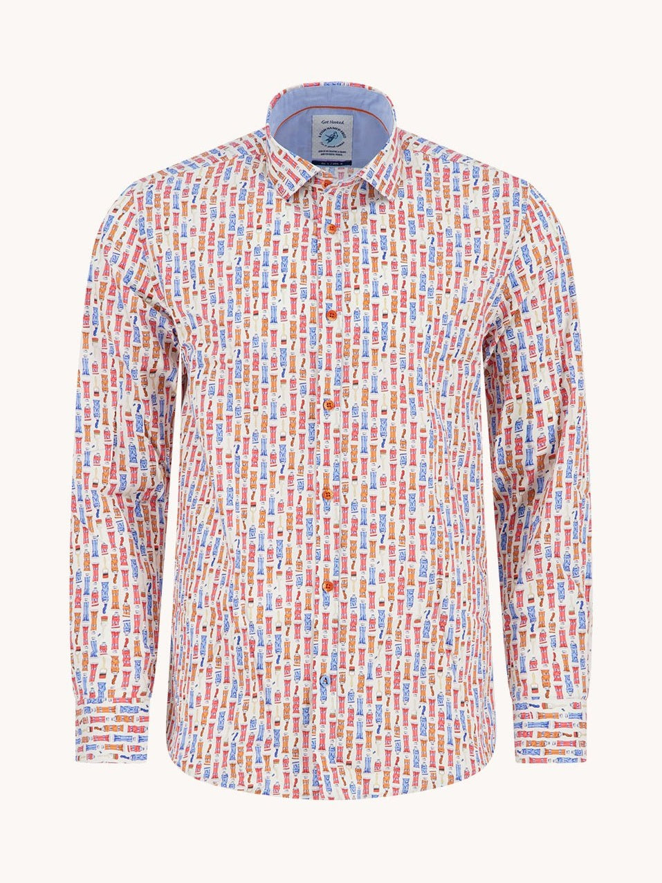 33.016 Shirt Tubes Print Rood Blauw - Castelijn mode