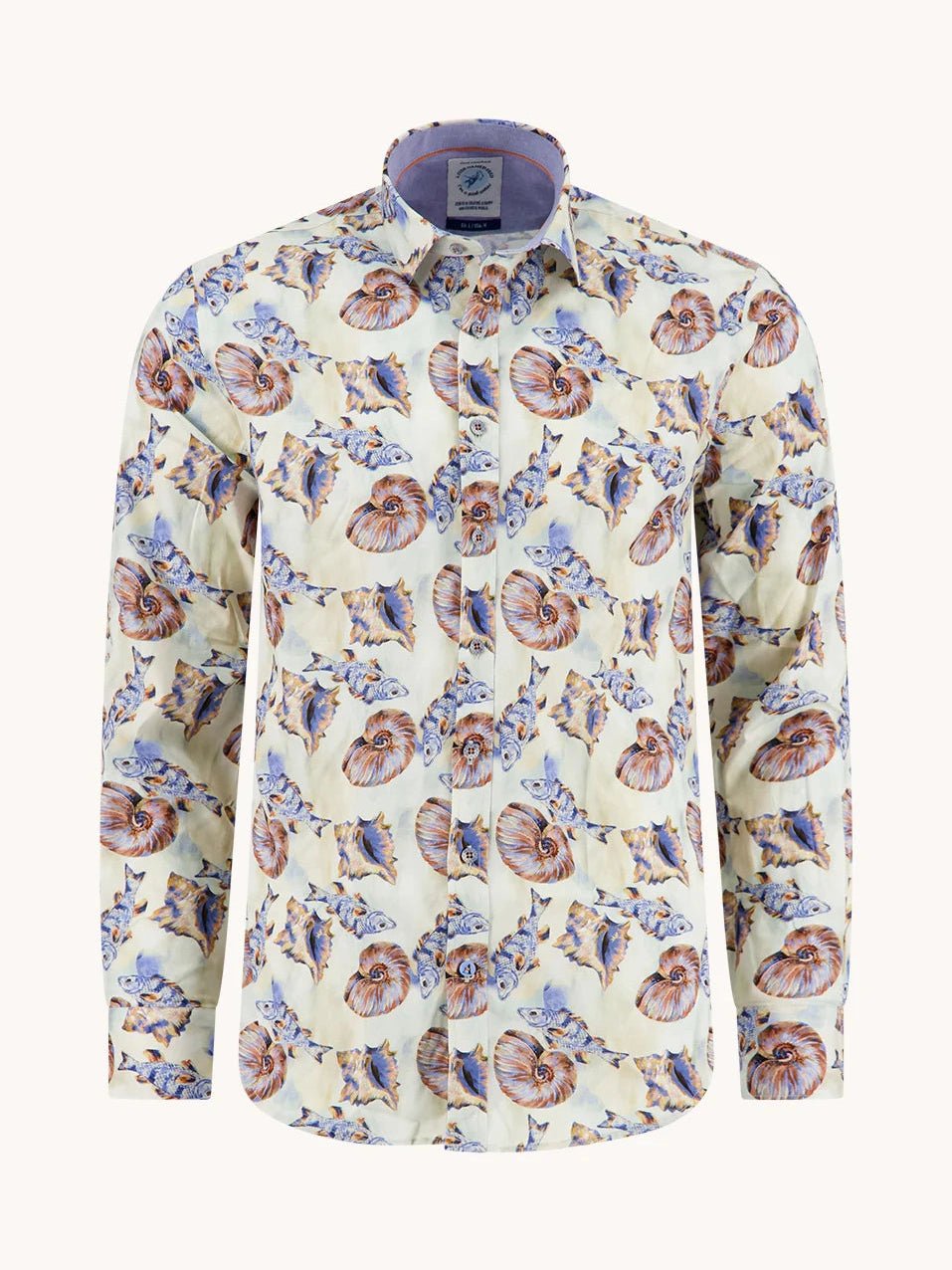 33.018 Overhemd met aqua print - Castelijn mode