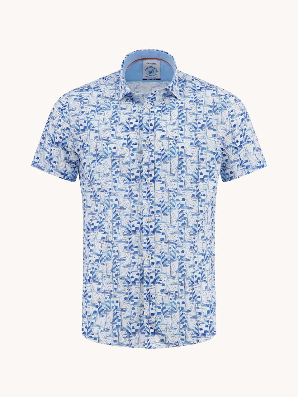 33.054 Overhemd km Sailing boats lichtblauw - Castelijn mode