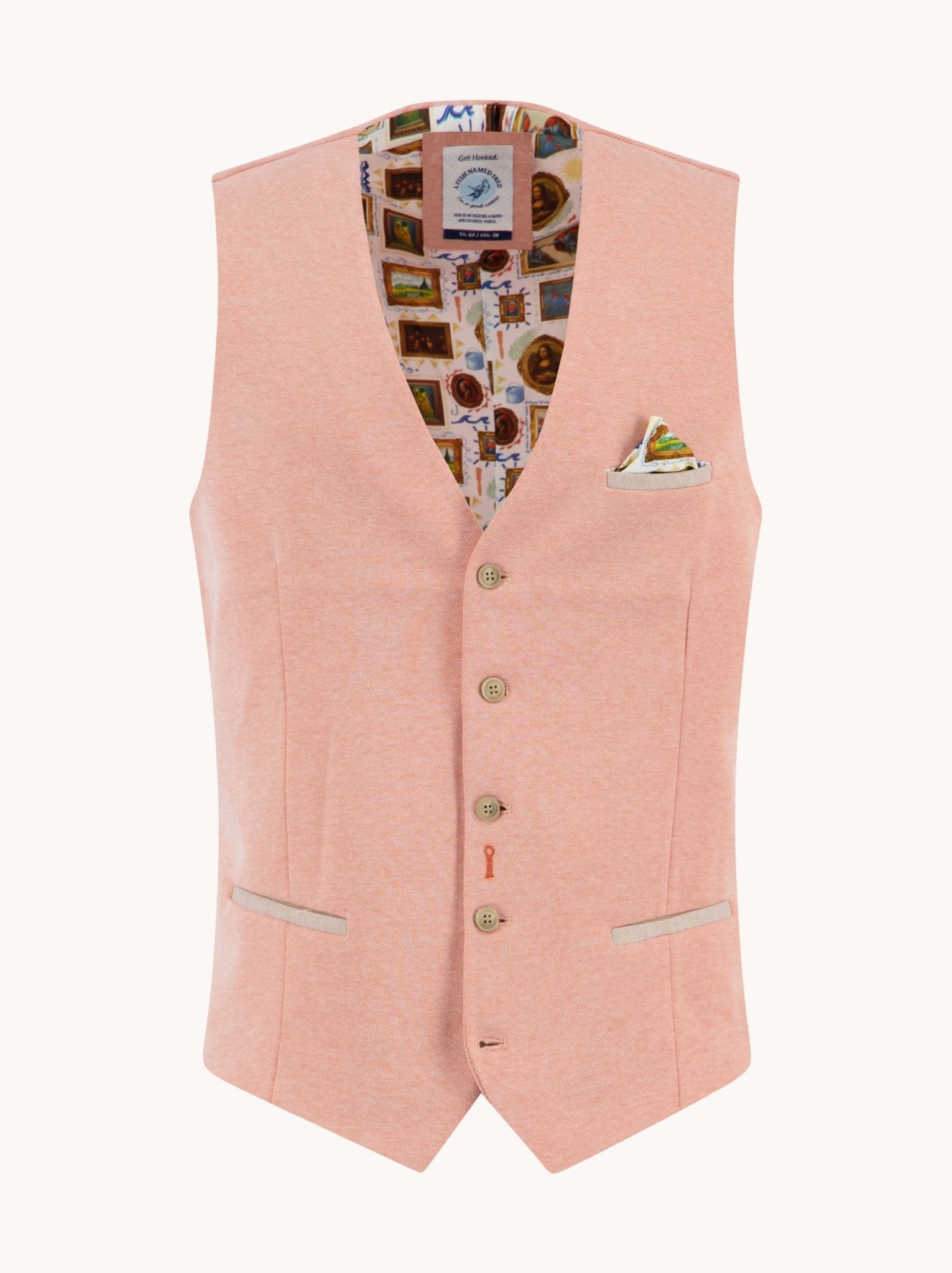 33.131 Gilet Pique zalm - Castelijn mode