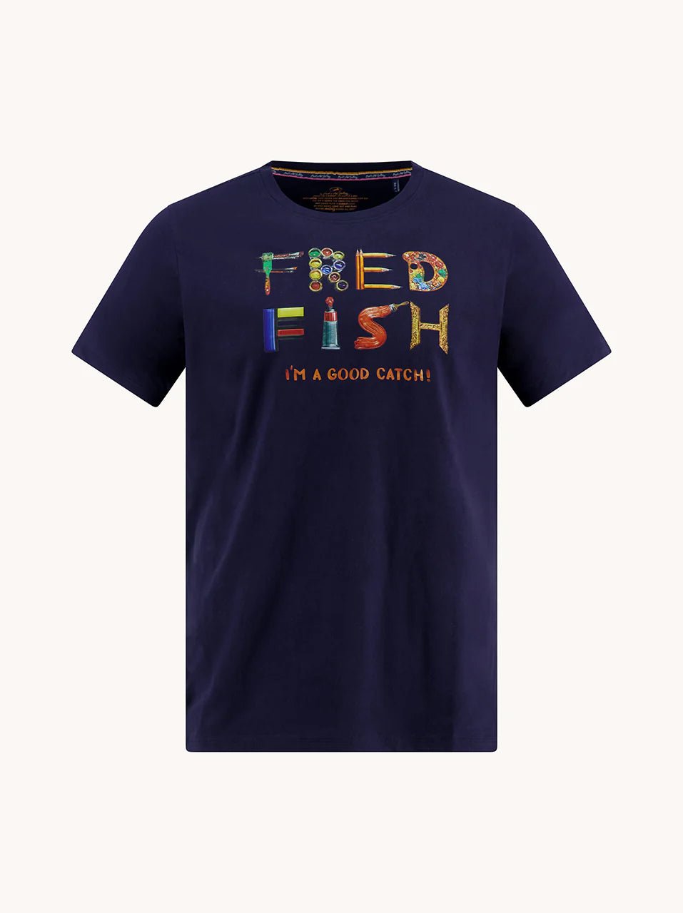 33.403 T-shirt Fred Fish donkerblauw - Castelijn mode