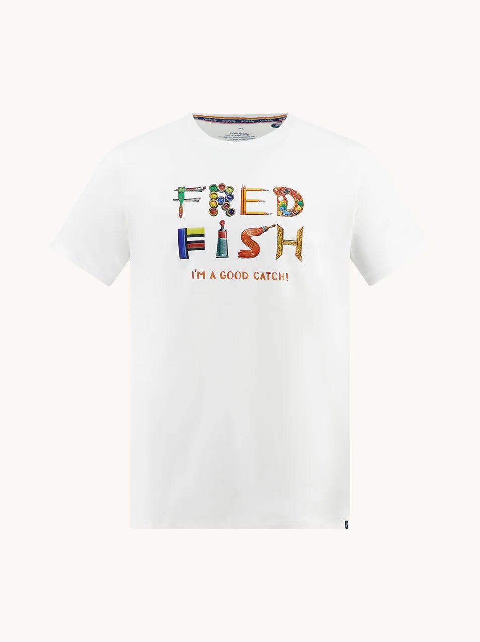 33.403 T-shirt Fred Fish wit - Castelijn mode
