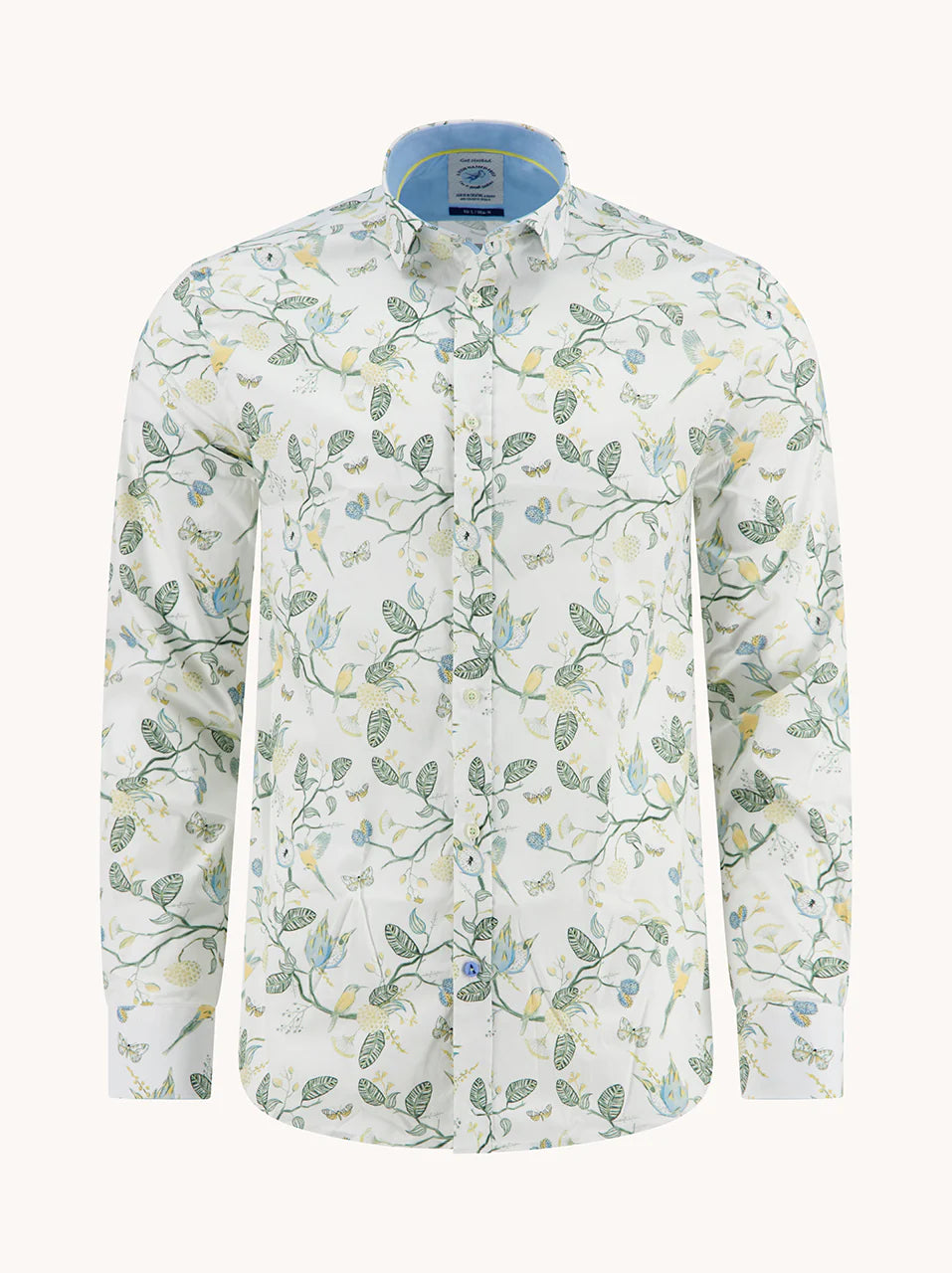 33.008 Overhemd met vogel print groen