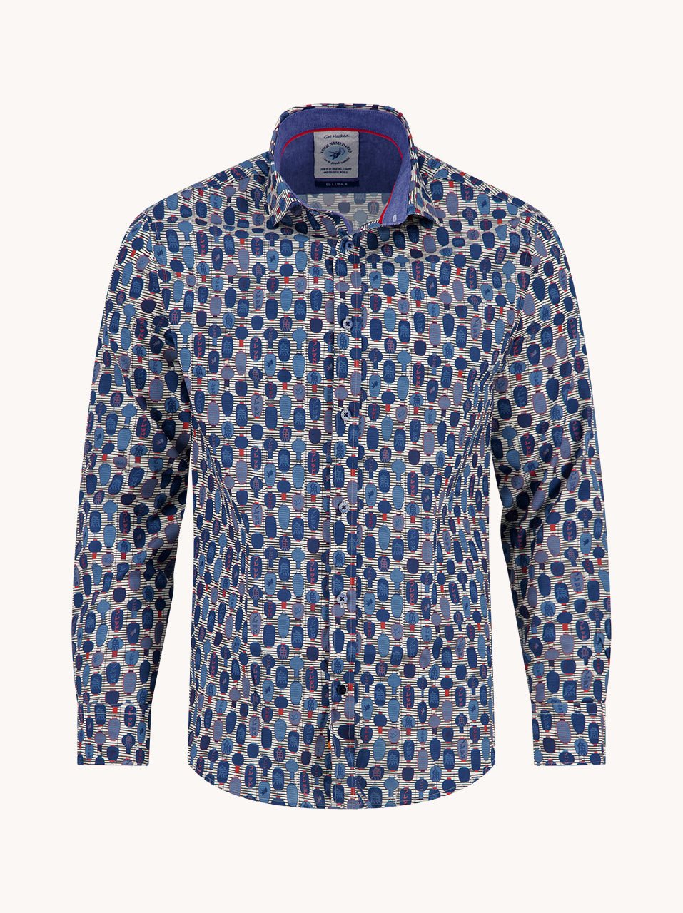 34.015 Shirt Lanterns Multicolor Blauw - Castelijn mode