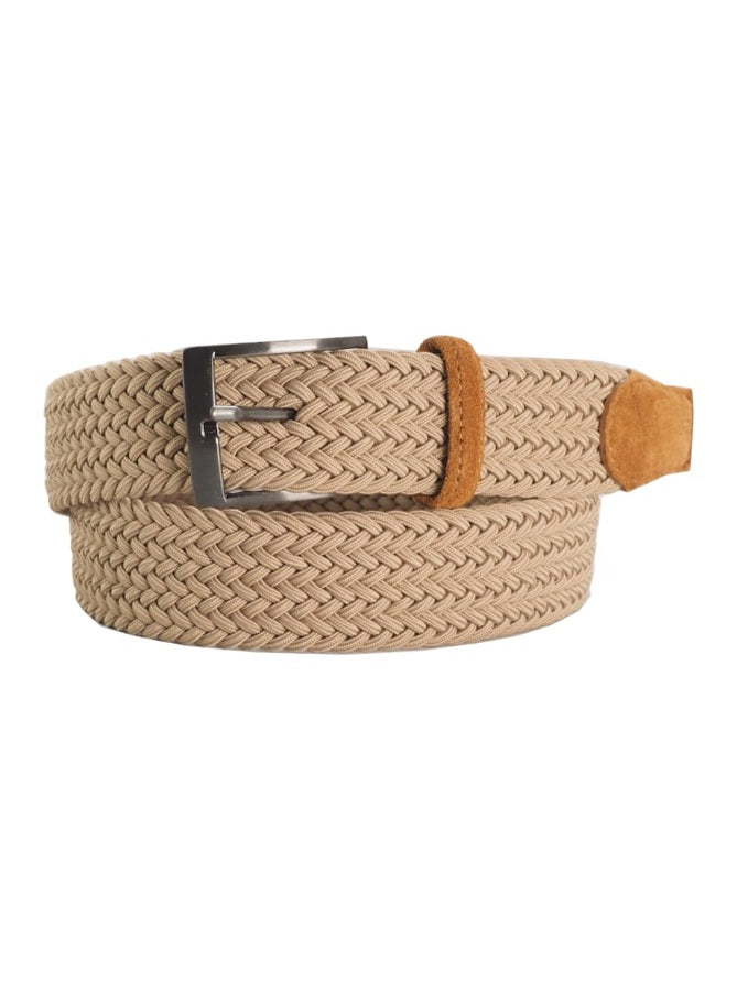 395040 – Riem vlecht stretch suède Beige - Castelijn mode