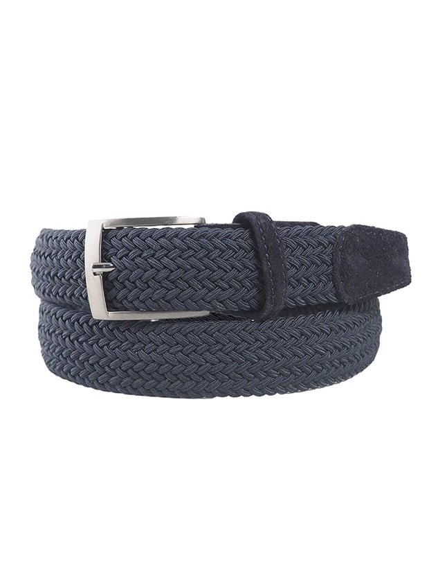 395040 – Riem vlecht stretch suède Marine - Castelijn mode