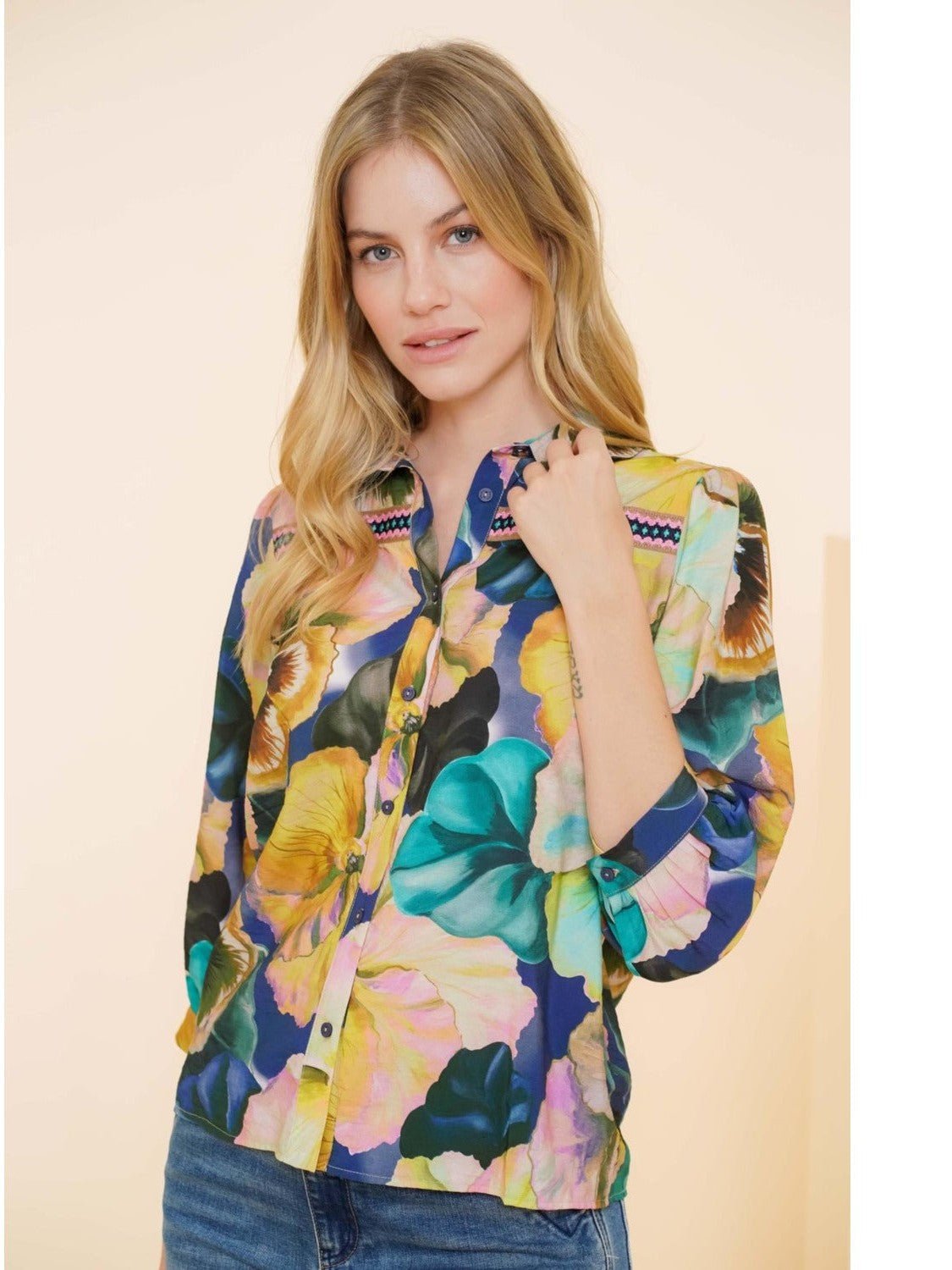 43944 - 20 Blouse purple/orange - Castelijn mode