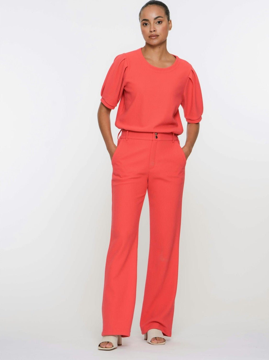 51126 - 21 000450 red Pants comfy - Castelijn mode