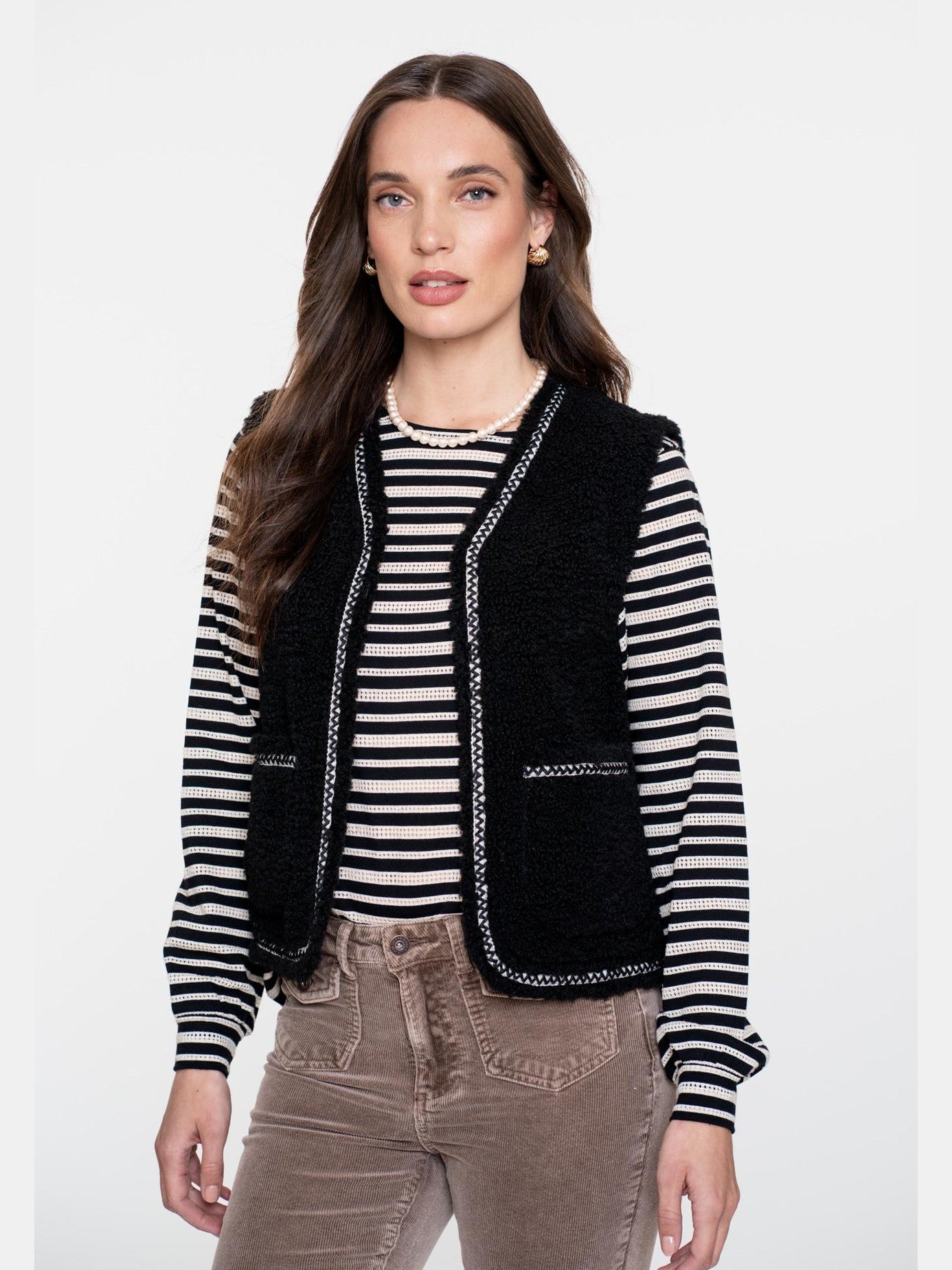 52563 - 47 Top striped ajour - Castelijn mode