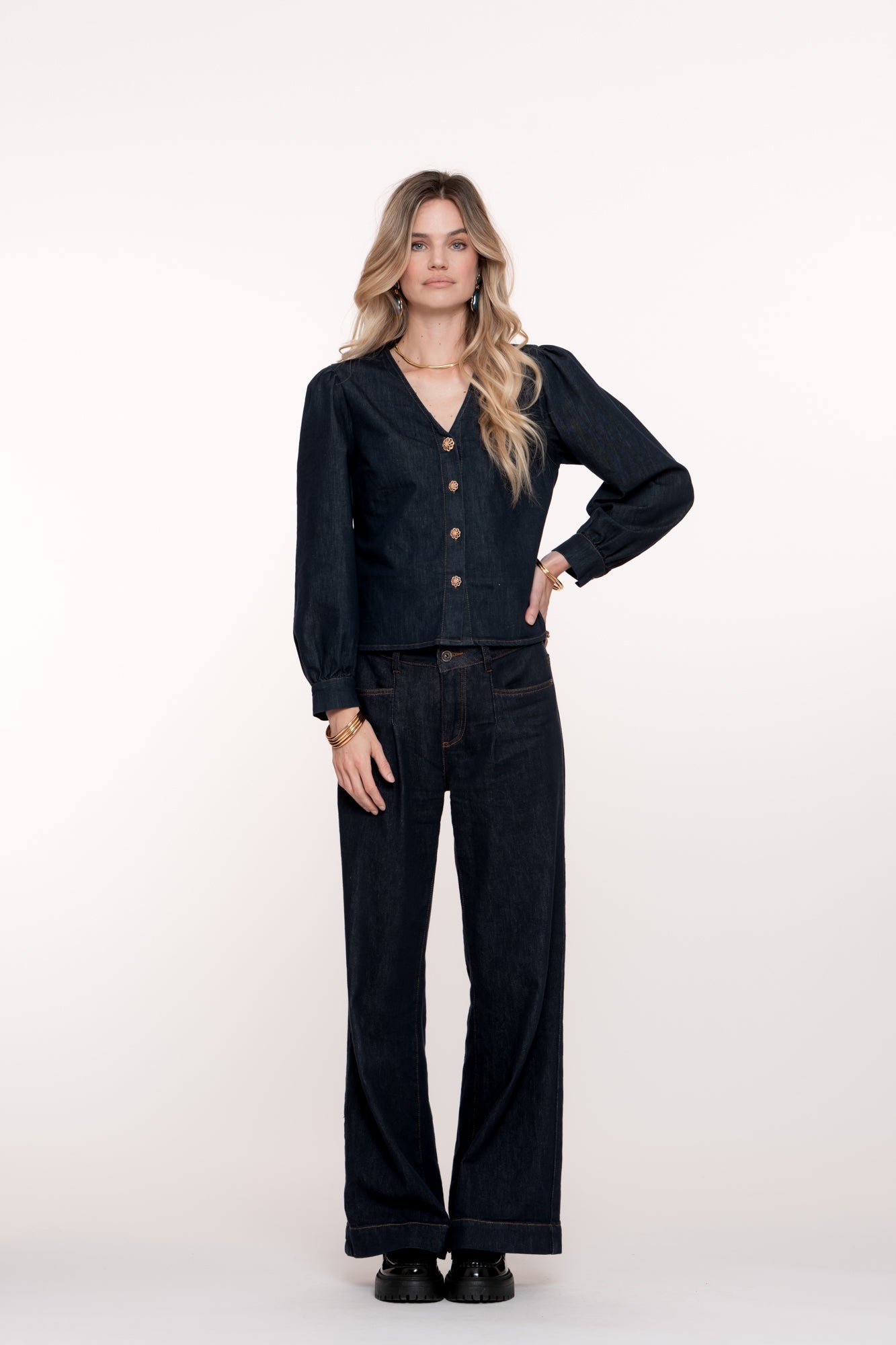 53504 - 10 - 880 Blouse denim - Castelijn mode