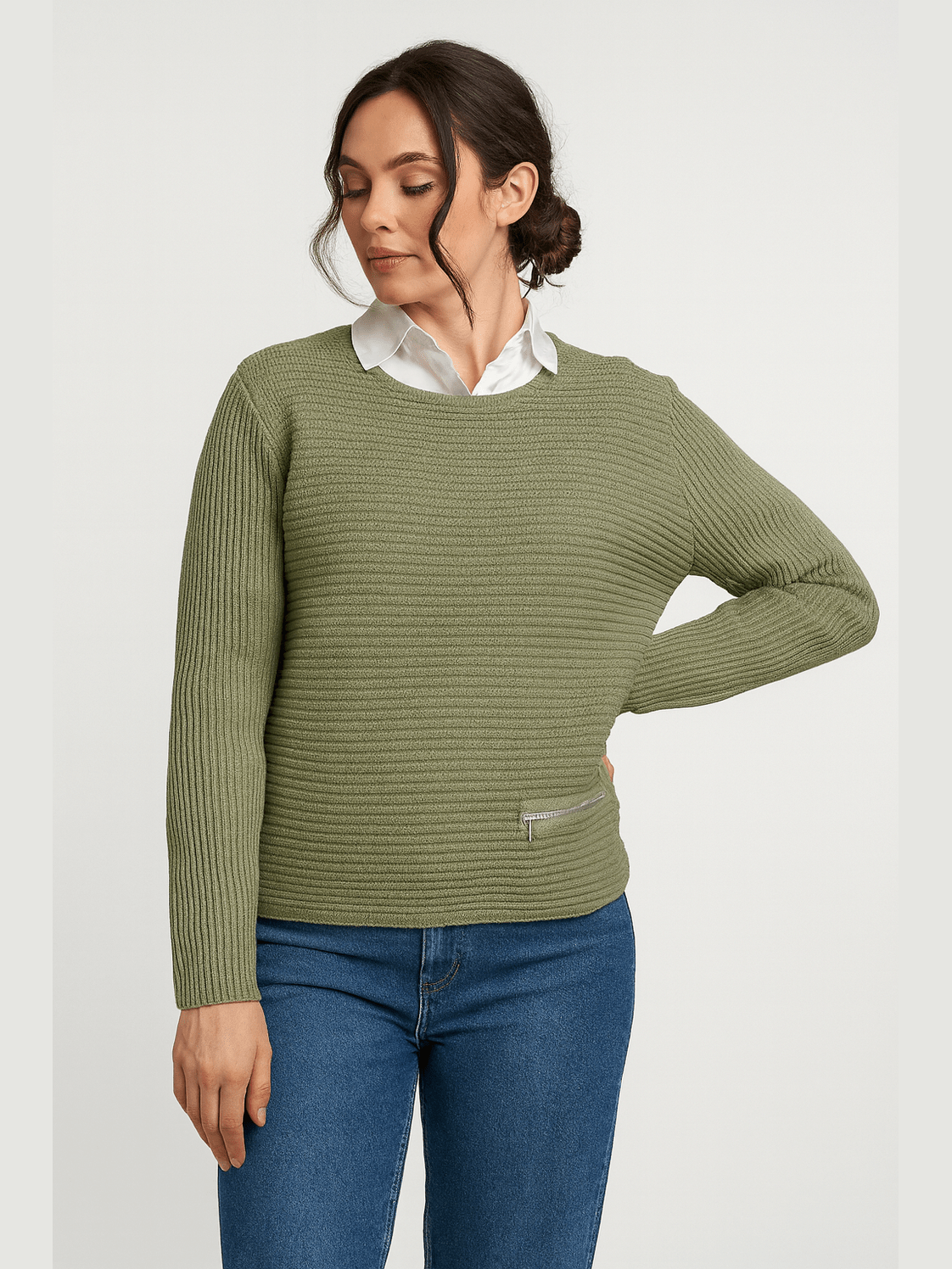 5353 5075 longsleeves groen - Castelijn mode