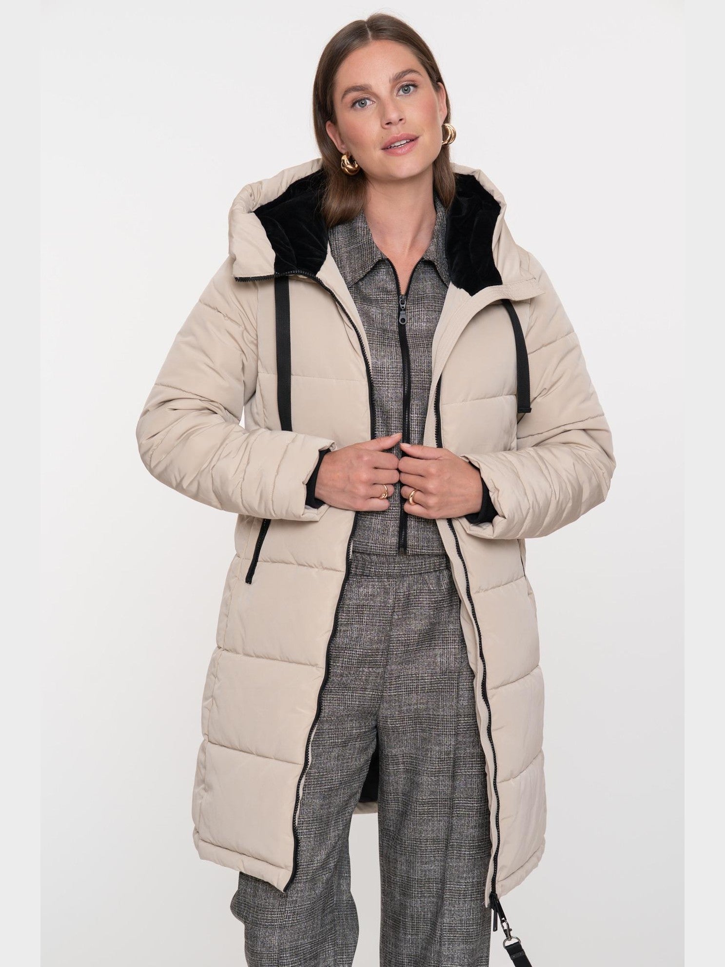 58512 - 12 Jacket velvet touch mid long - Castelijn mode