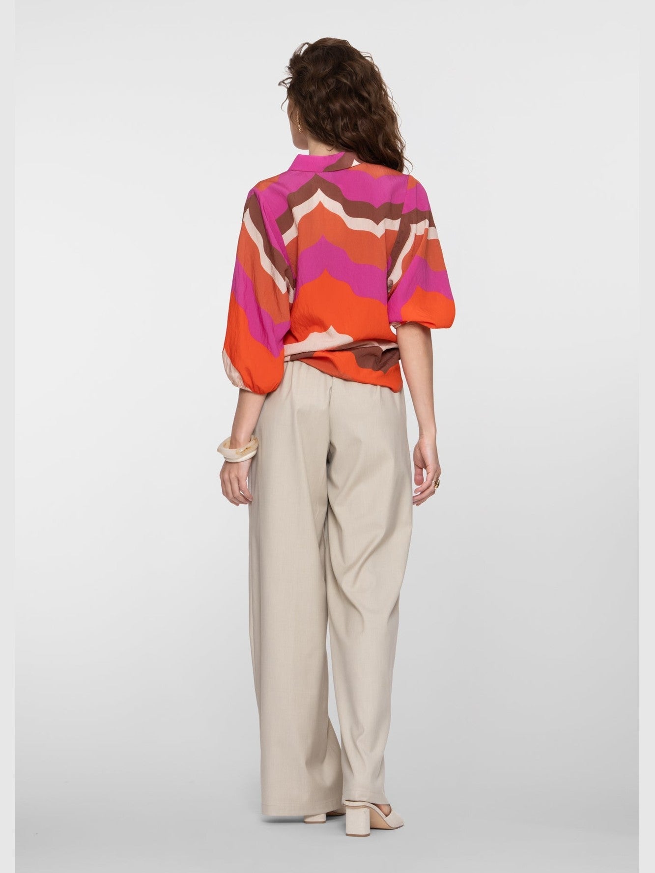 61041 - 10 broek wide leg zand - Castelijn mode