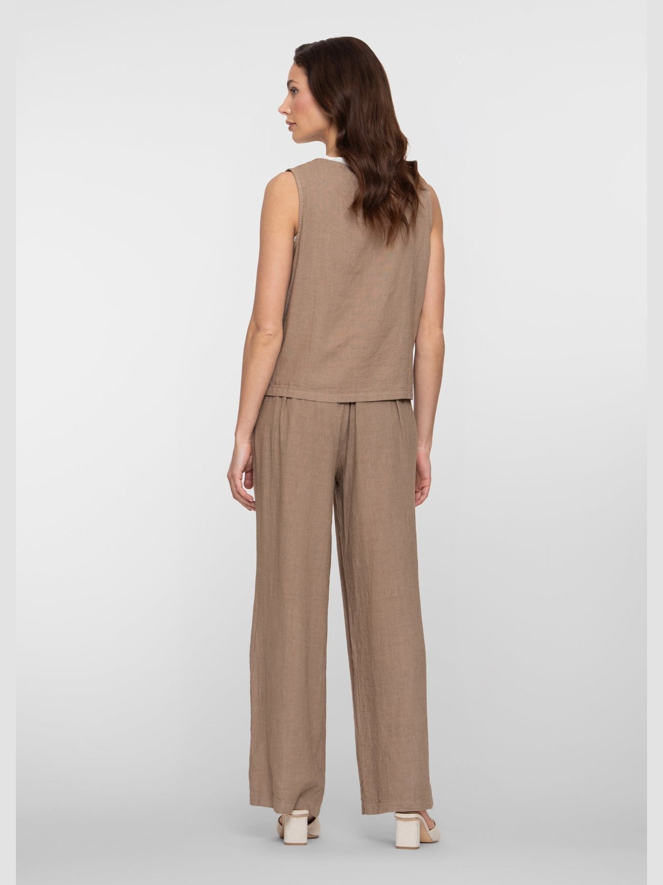 61374 - 70 Broek Linnenmix Camel Zomer - Castelijn mode