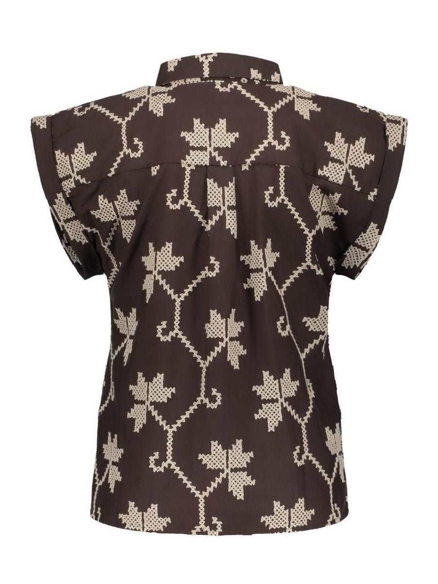 63212 - 20 750 Blouse bruin/zand - Castelijn mode