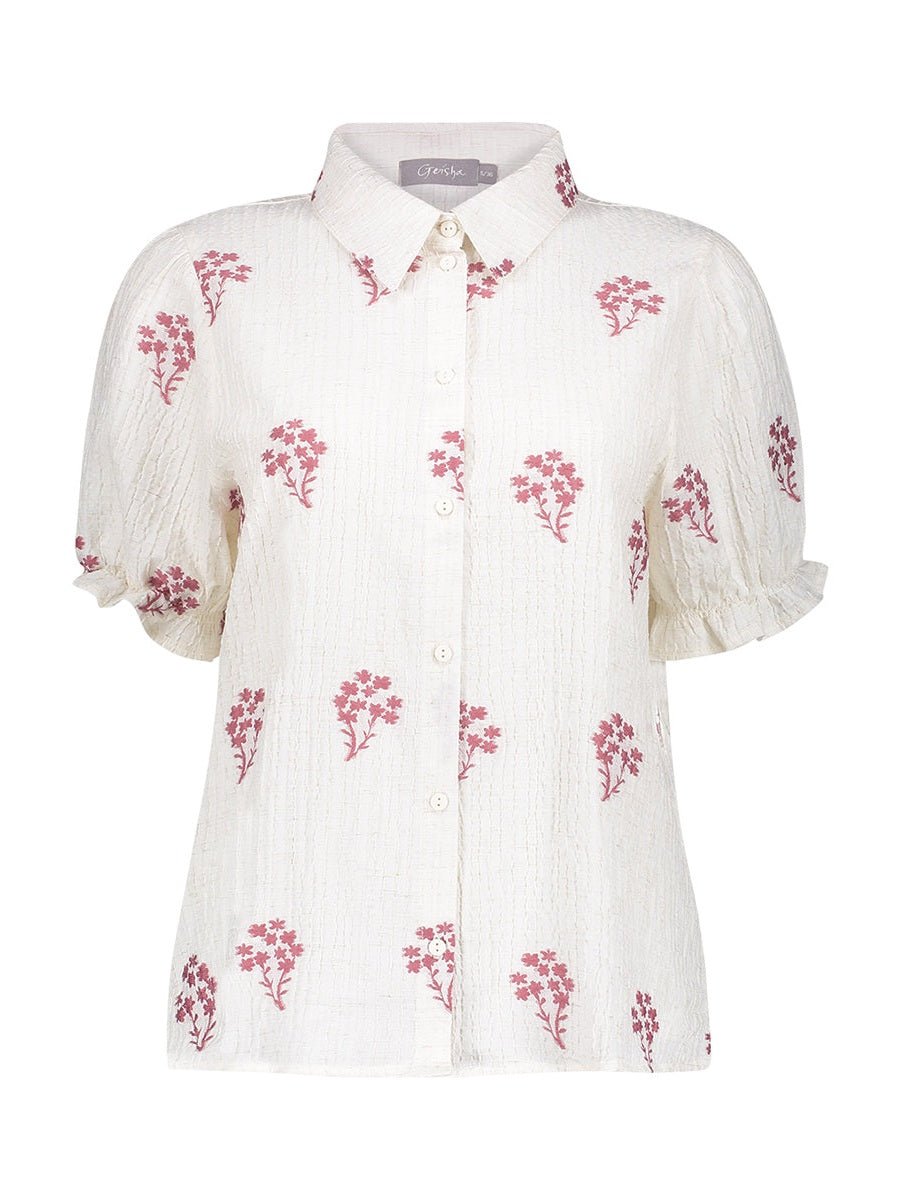 63458 - 20 Blouse Print Off White Coral - Castelijn mode