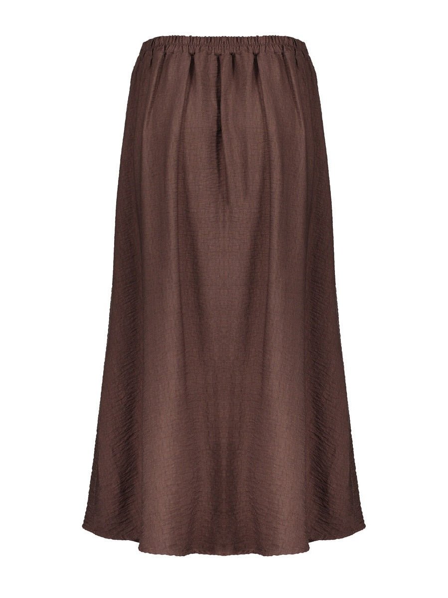 66340 - 70 Rok Lang Bruin Viscose - Castelijn mode