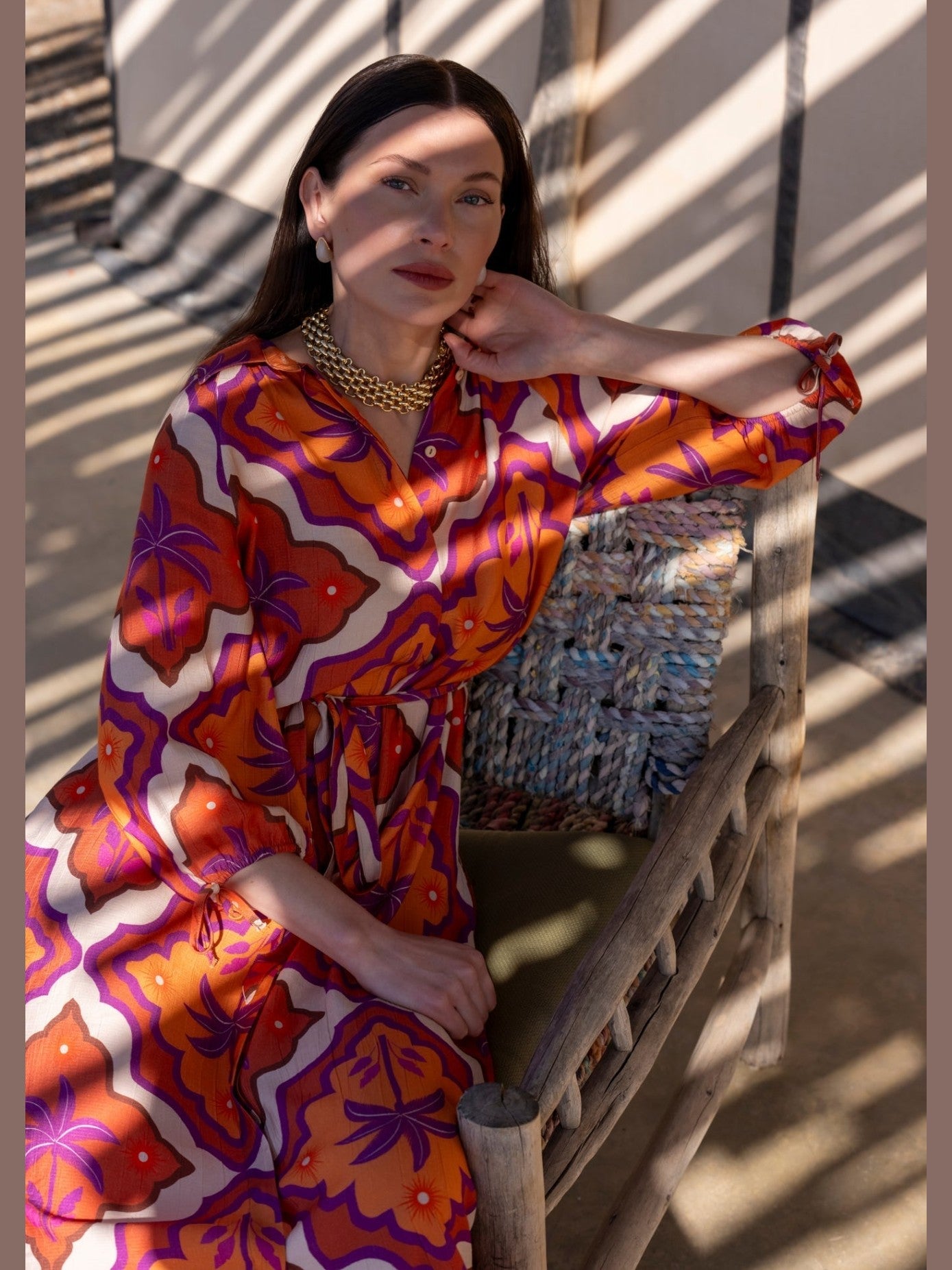 67104 - 20 Jurk multicolor met print - Castelijn mode