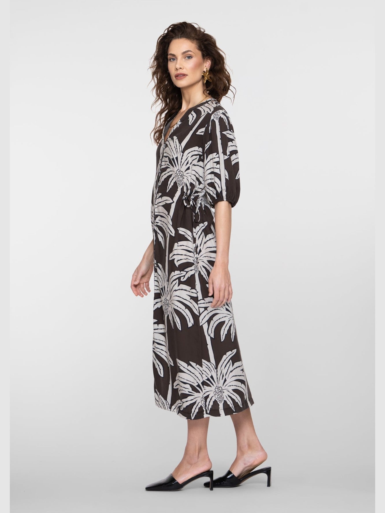 67113 - 20 Jurk met palmboom print - Castelijn mode