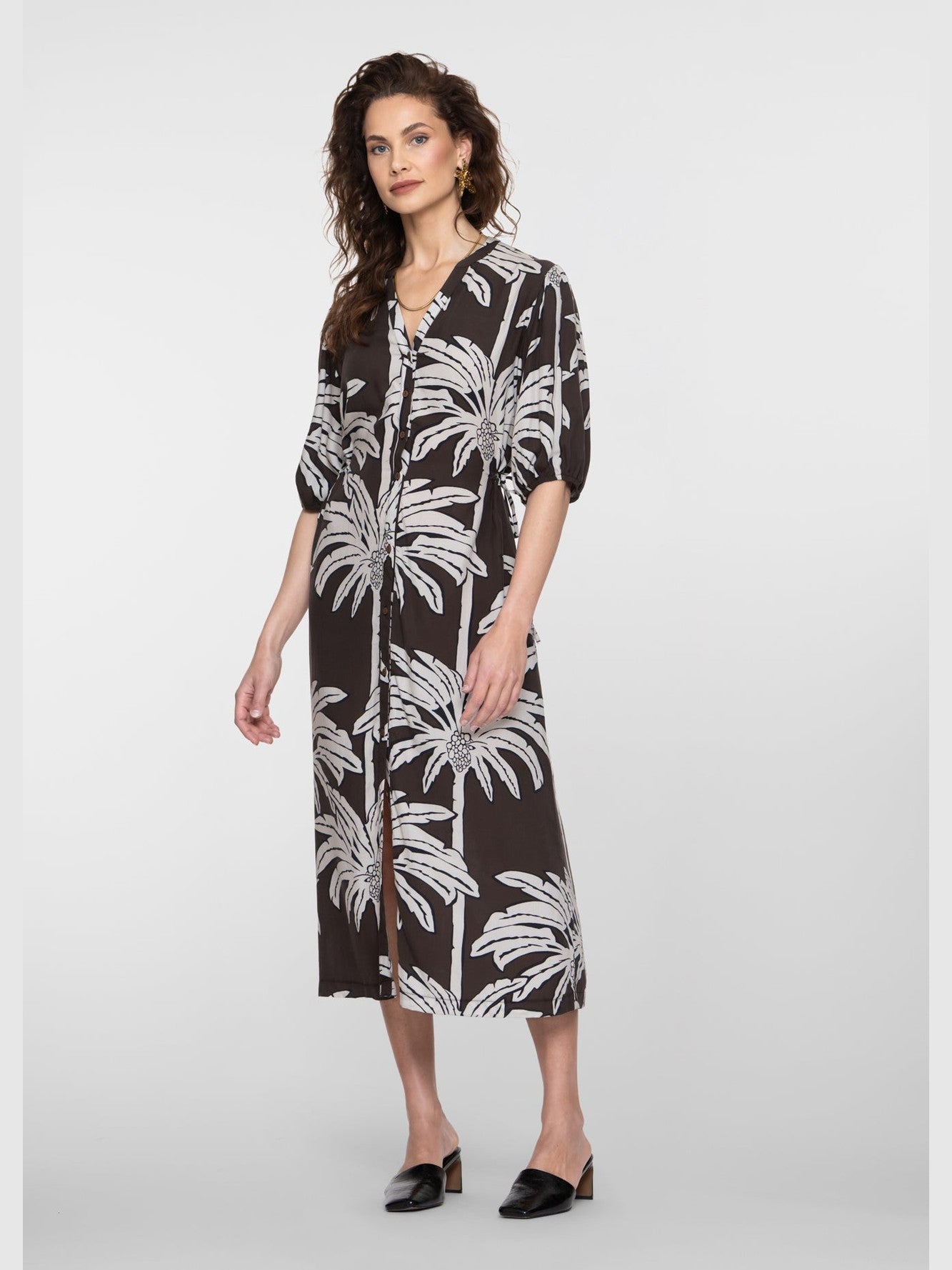 67113 - 20 Jurk met palmboom print - Castelijn mode