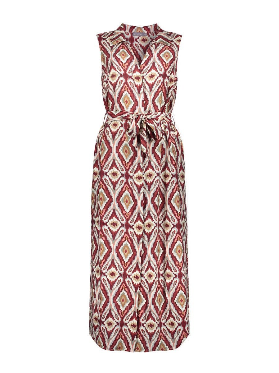 67331 - 26 Jurk Stone Off White Print - Castelijn mode