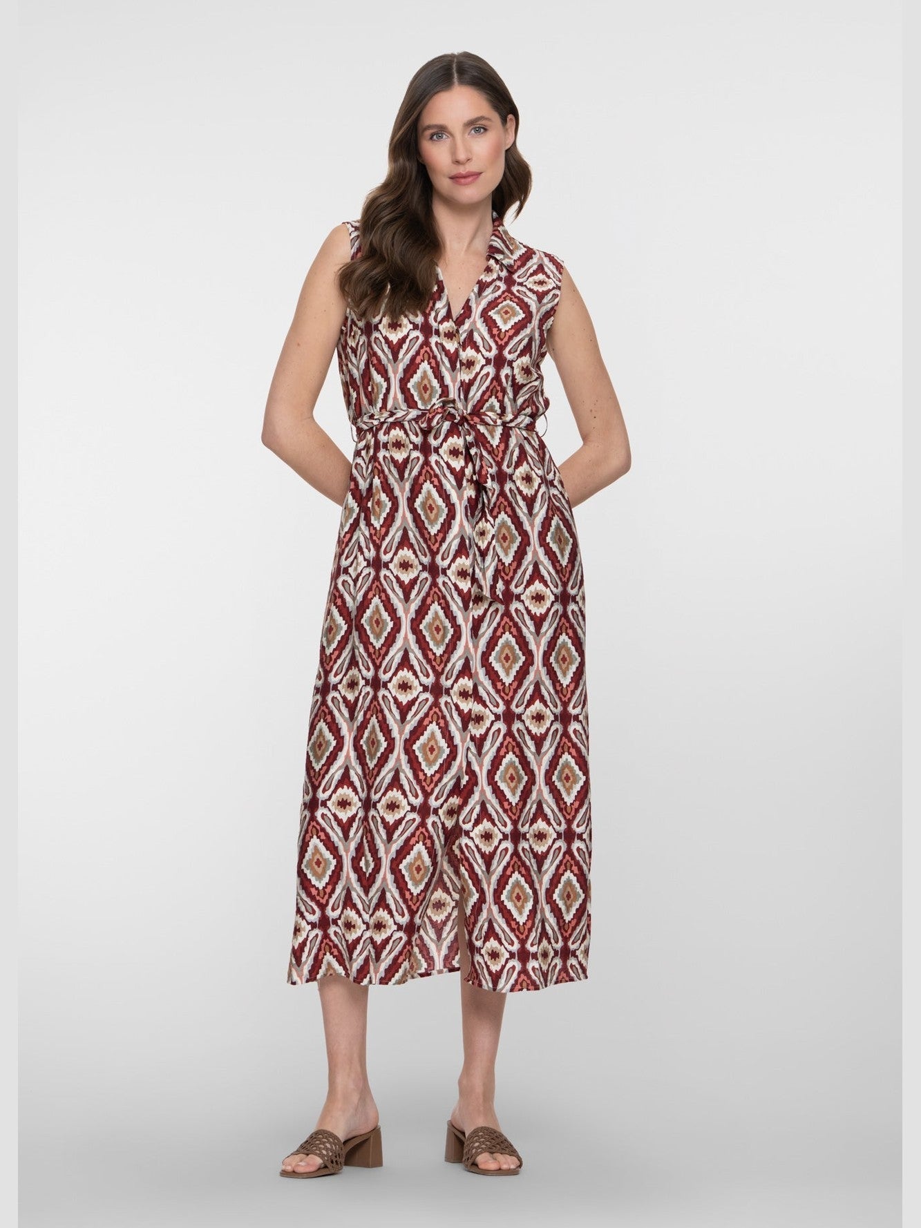 67331 - 26 Jurk Stone Off White Print - Castelijn mode